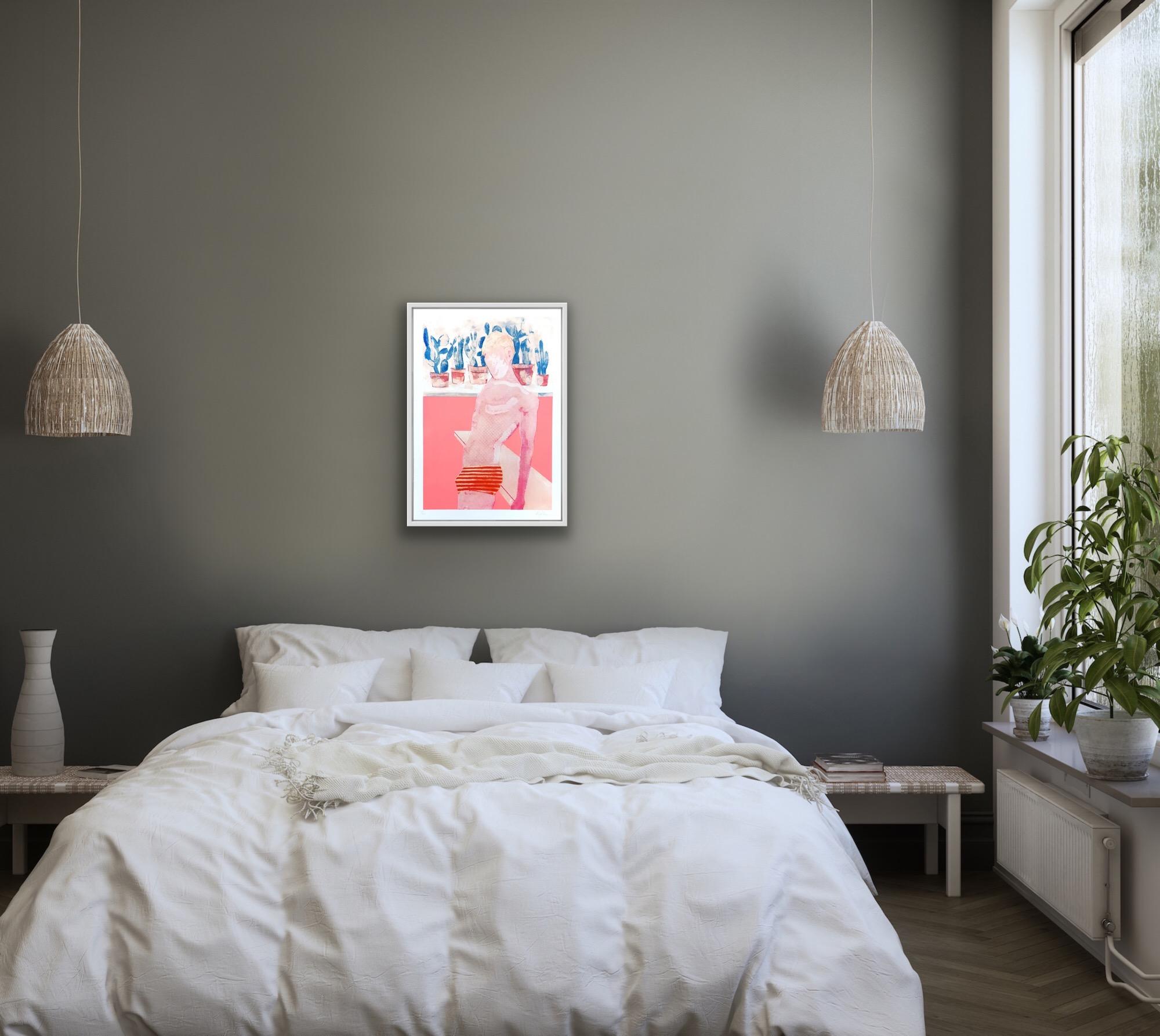 Fluro, pop art figuratif, sérigraphie faite à la main, style David Hockney 4