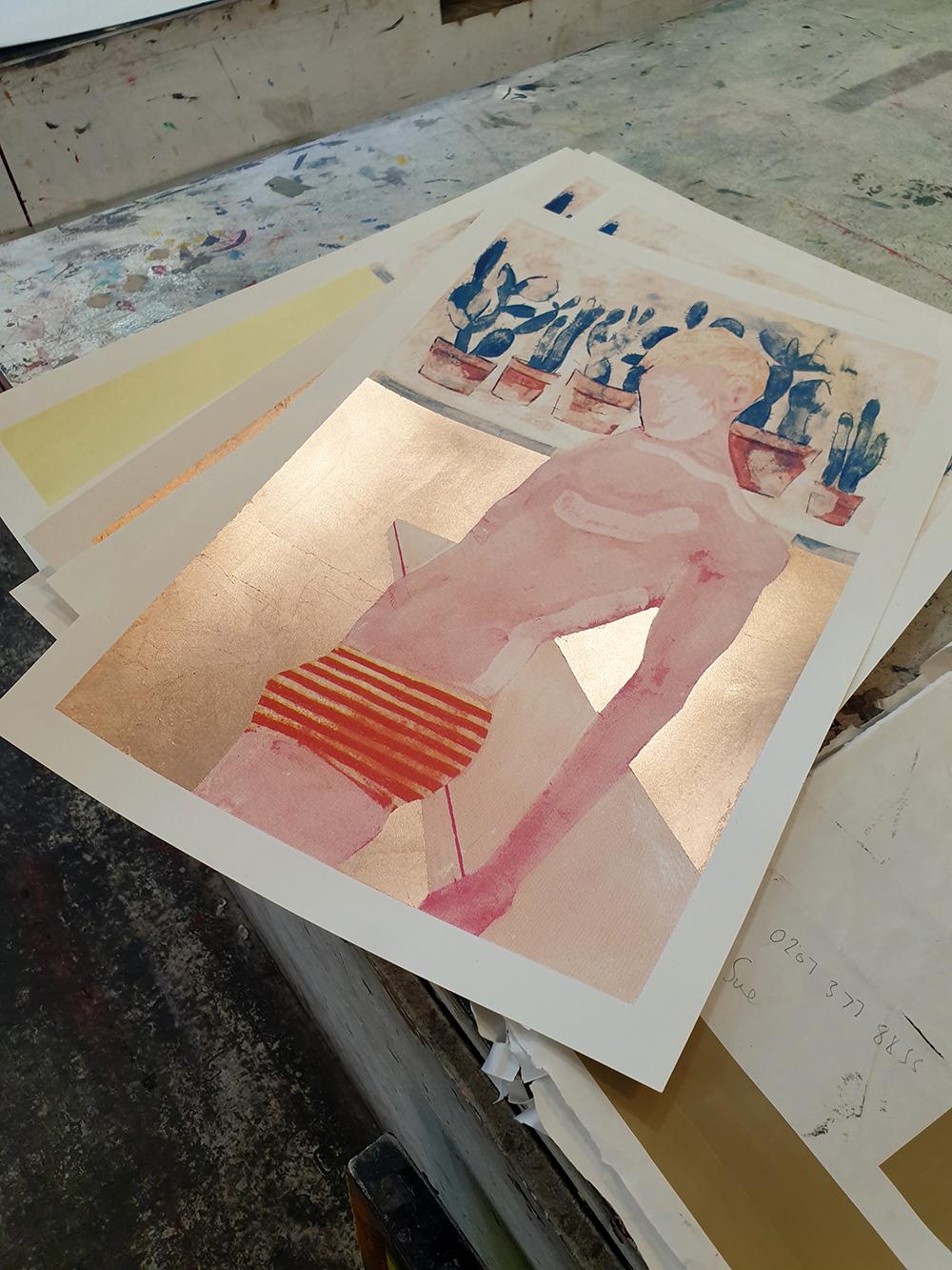 Pool Boy Gold, Limited edition print, Hand made print, still-life, beach 5