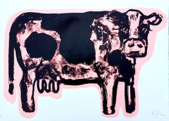 Used Silly Moo by Gavin Dobson, Limited Edition Handmade print, Animal print 