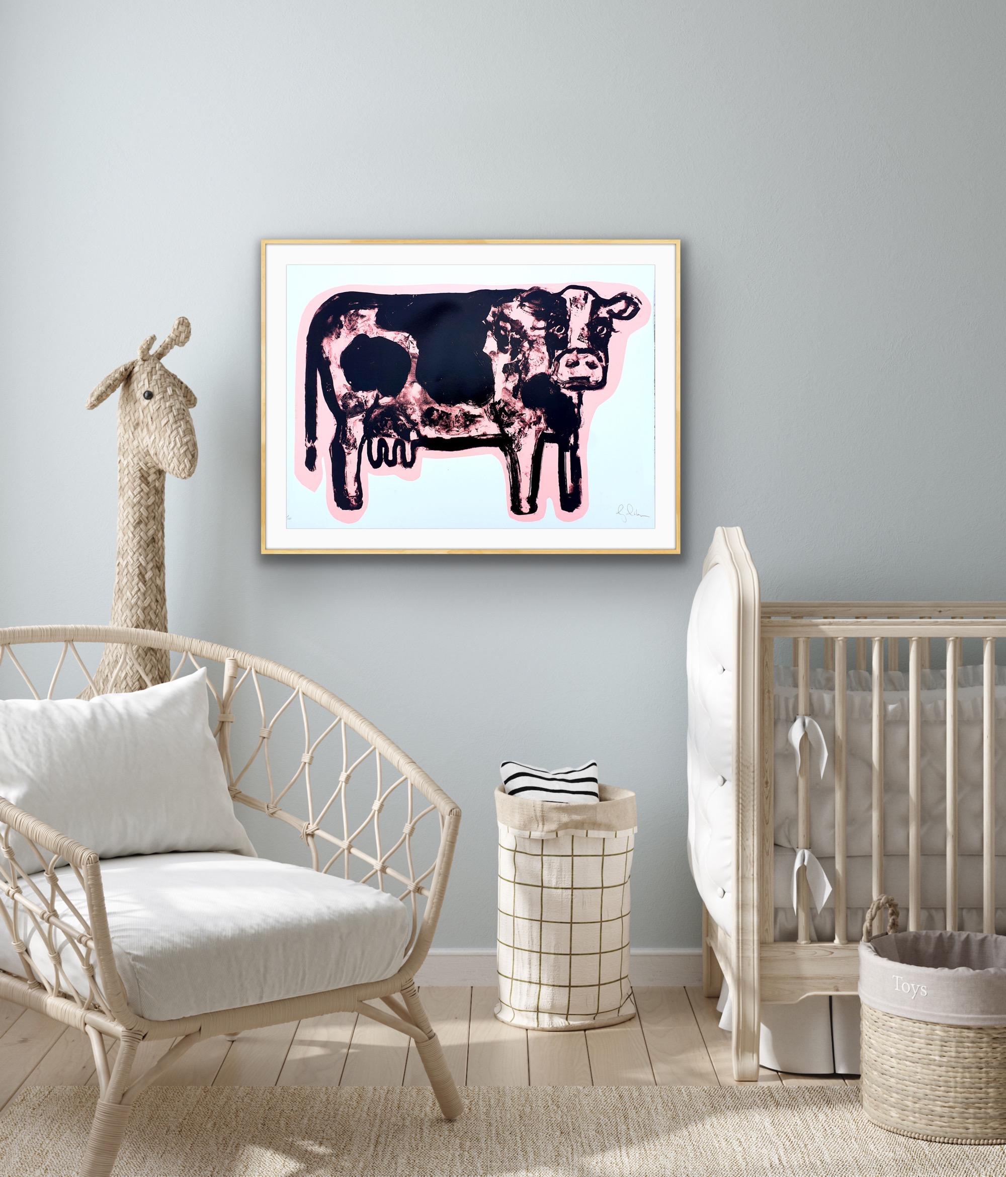 Silly Moo, Limited Edition Handmade print, Animal print For Sale 3