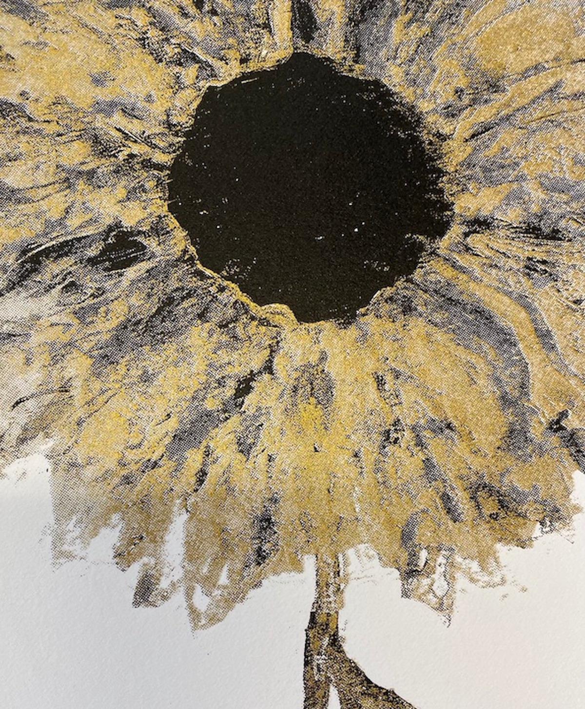 Girasol dorado, Impresión en edición limitada, Paisaje, Impresión de flores, Girasol en venta 2