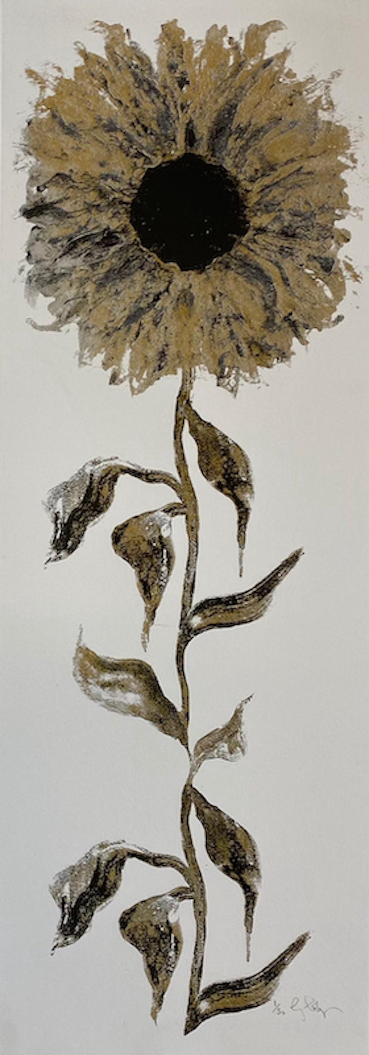 Girasole d'oro, Stampa in edizione limitata, Paesaggio, Stampa floreale, Girasole