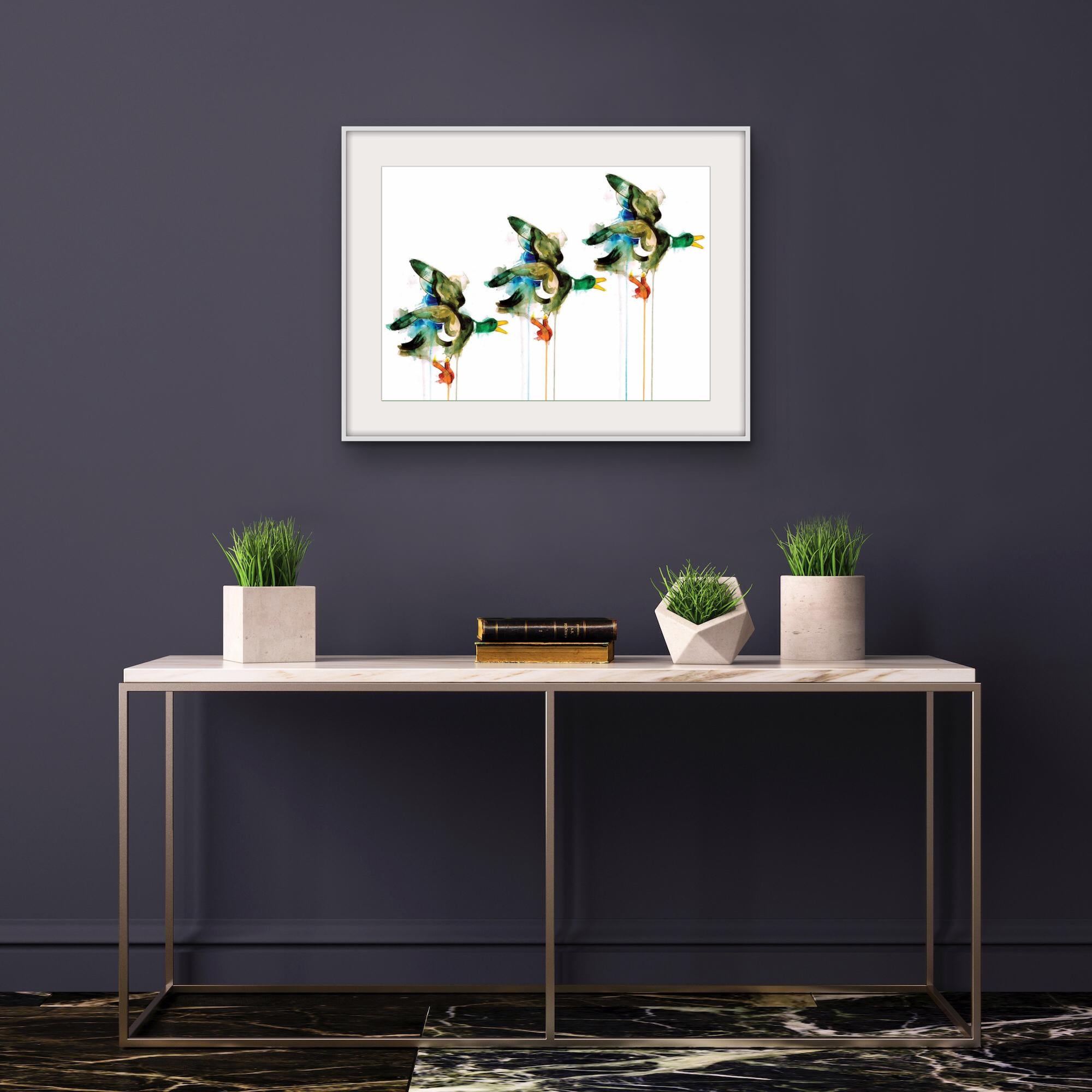 Three Flying Ducks, Print by Gavin Dobson For Sale 1