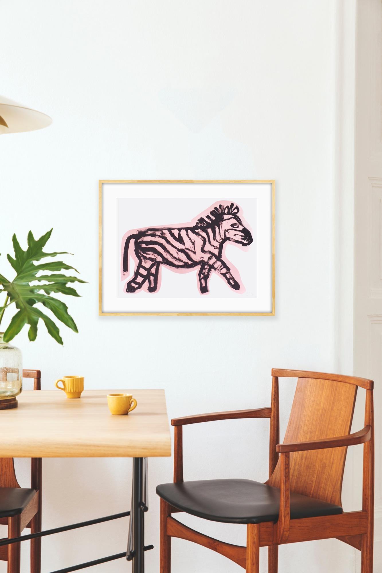 Zebedy, Edición limitada, Estampado animal, Cebra rosa en venta 5