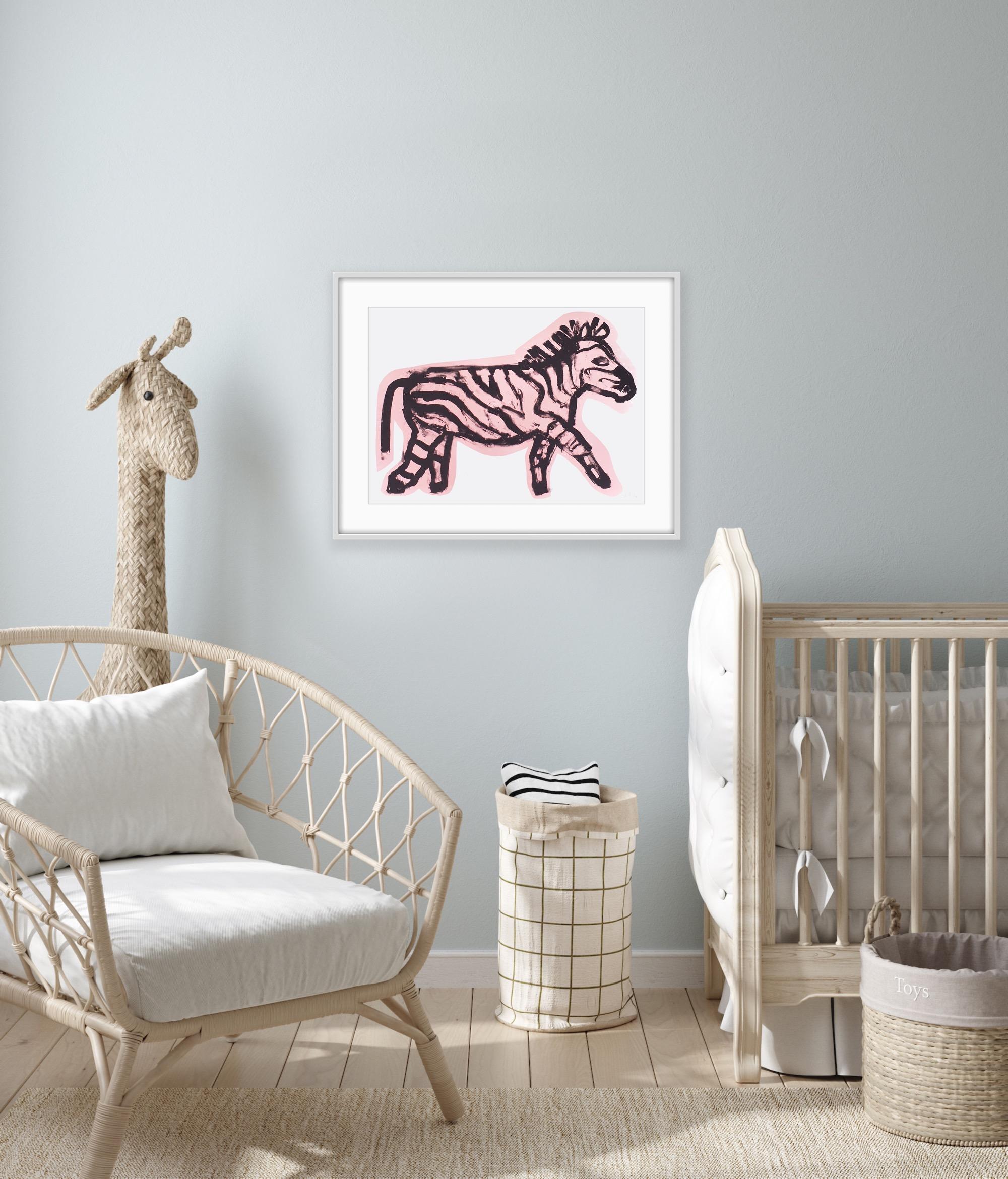 Zebedy, Edición limitada, Estampado animal, Cebra rosa en venta 6