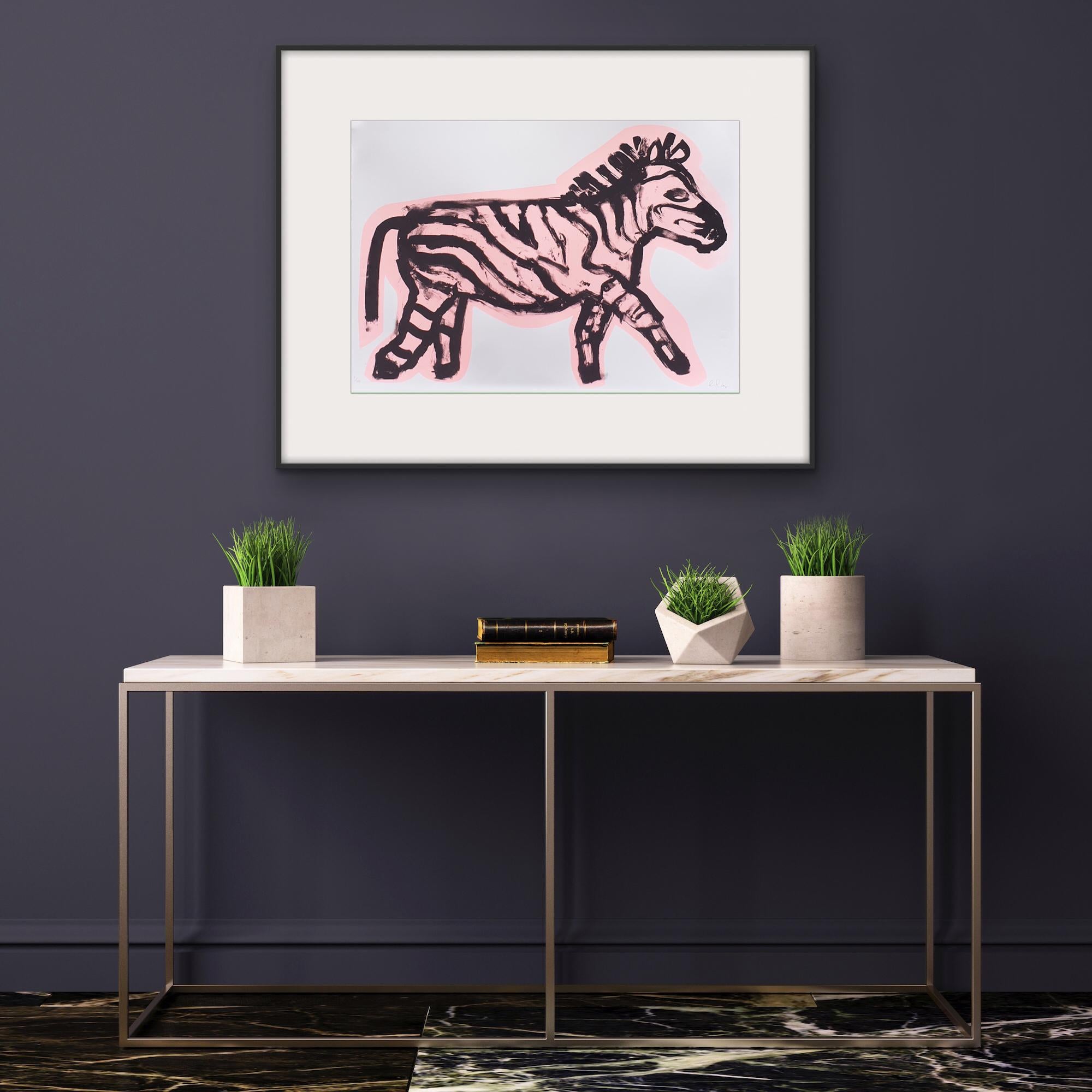 Zebedy, Edición limitada, Estampado animal, Cebra rosa en venta 3