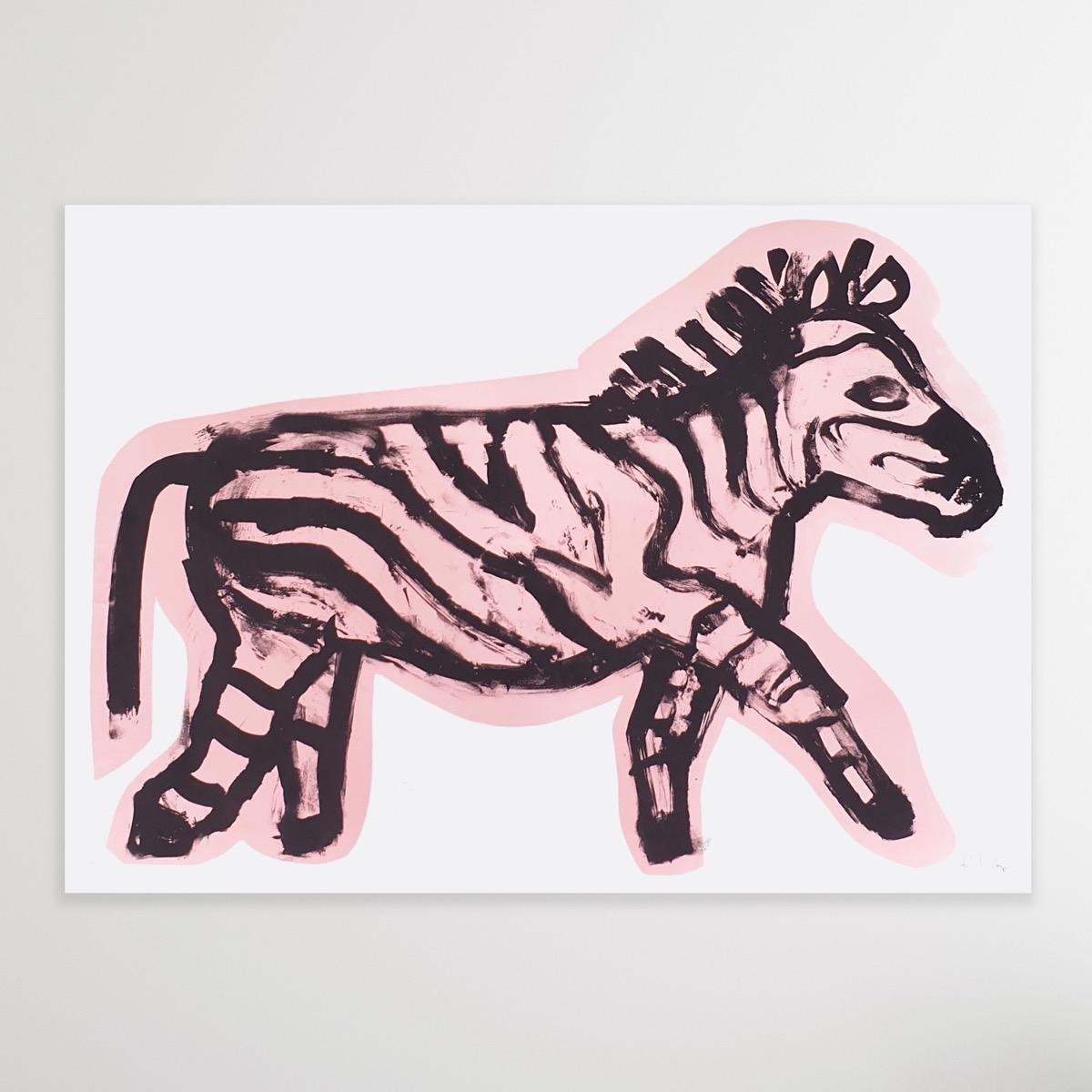 Zebedy, Edición limitada, Estampado animal, Cebra rosa en venta 4