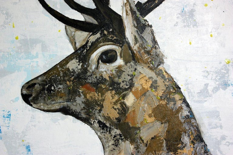 Gavin O Donoghue Irish Stag Painting Acrylic On Canvas For
