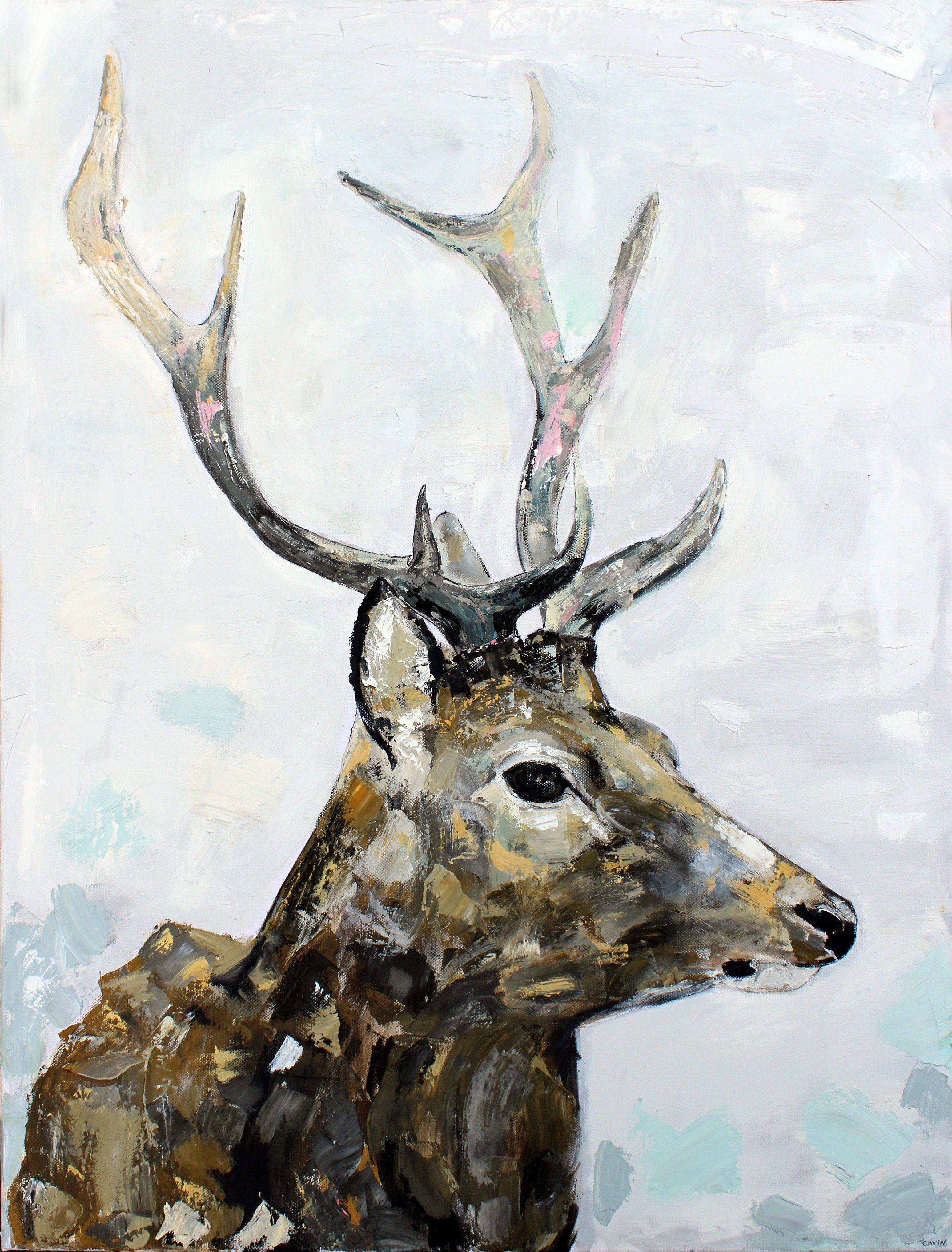 Oil on canvas painting based on a stag from Phoenix Park in Dublin. The painting uses bold brush strokes in combination with palette knives. A multitude of tones are used to capture the stags elegant coat. These beautiful creatures should only be