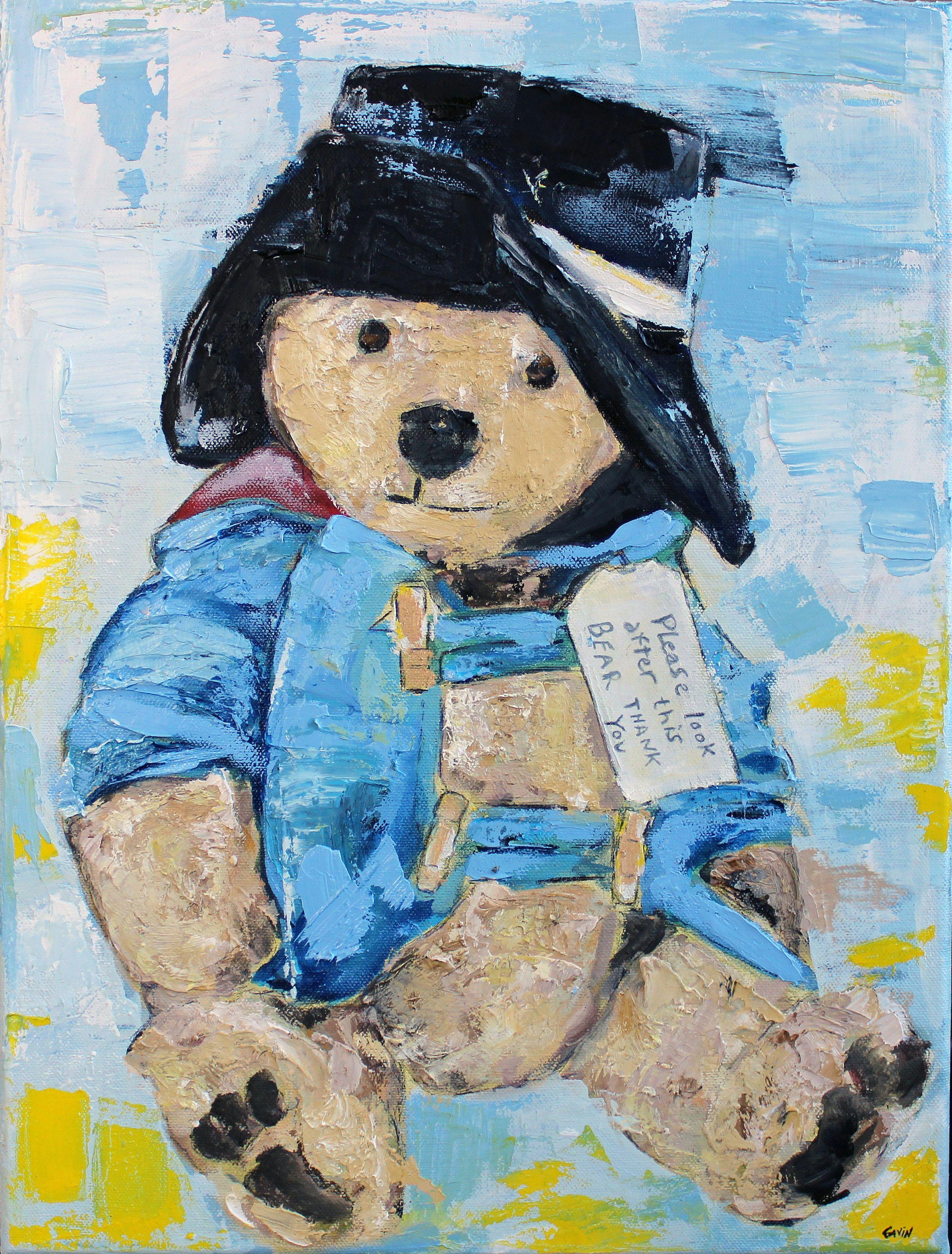 Per favore, prenditi cura di questo orso, Pittura, Olio su tela - Painting di Gavin O'Donoghue
