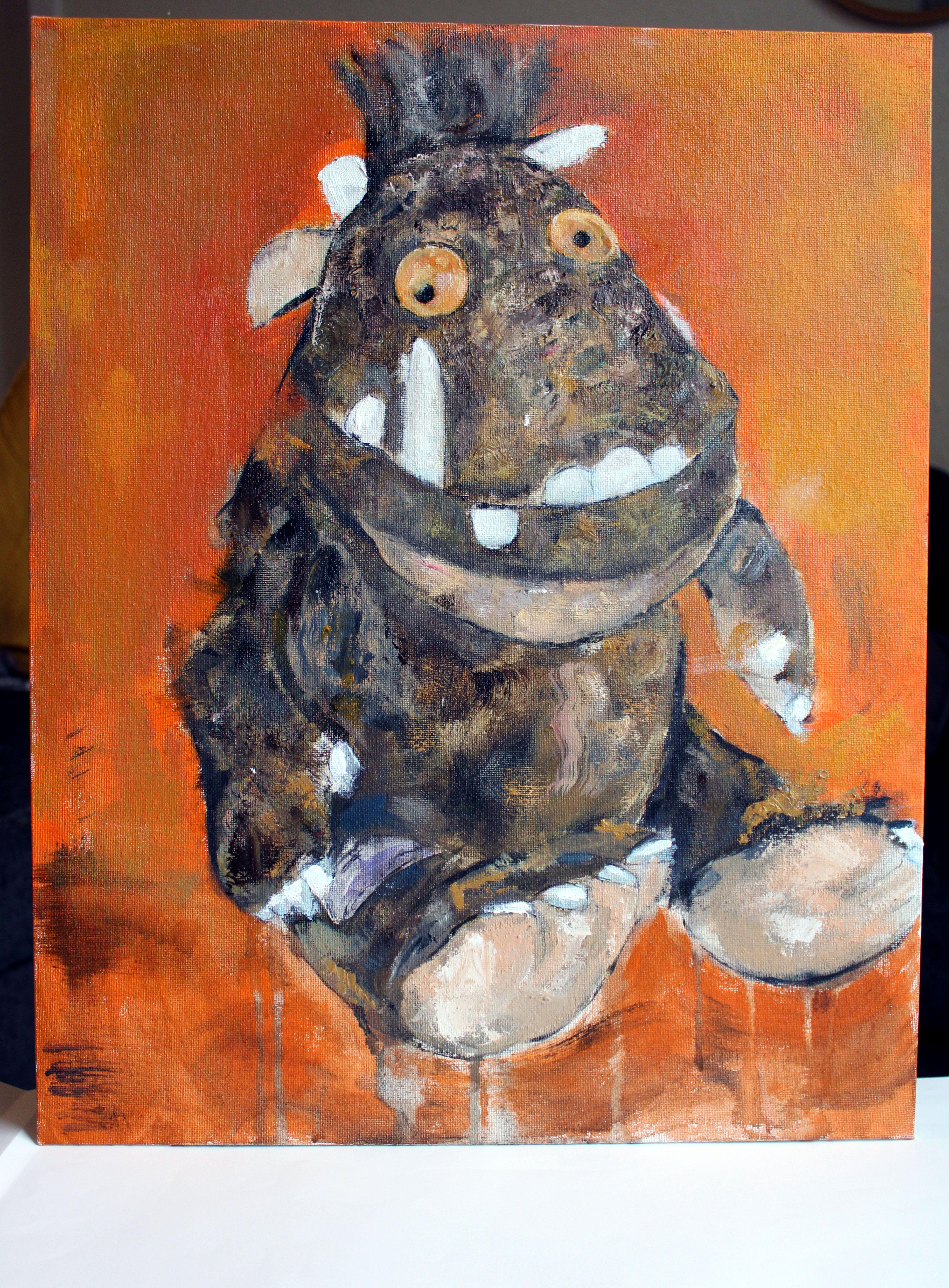 Il Gruffalo, Pittura, Olio su tela - Painting Pop Art di Gavin O'Donoghue