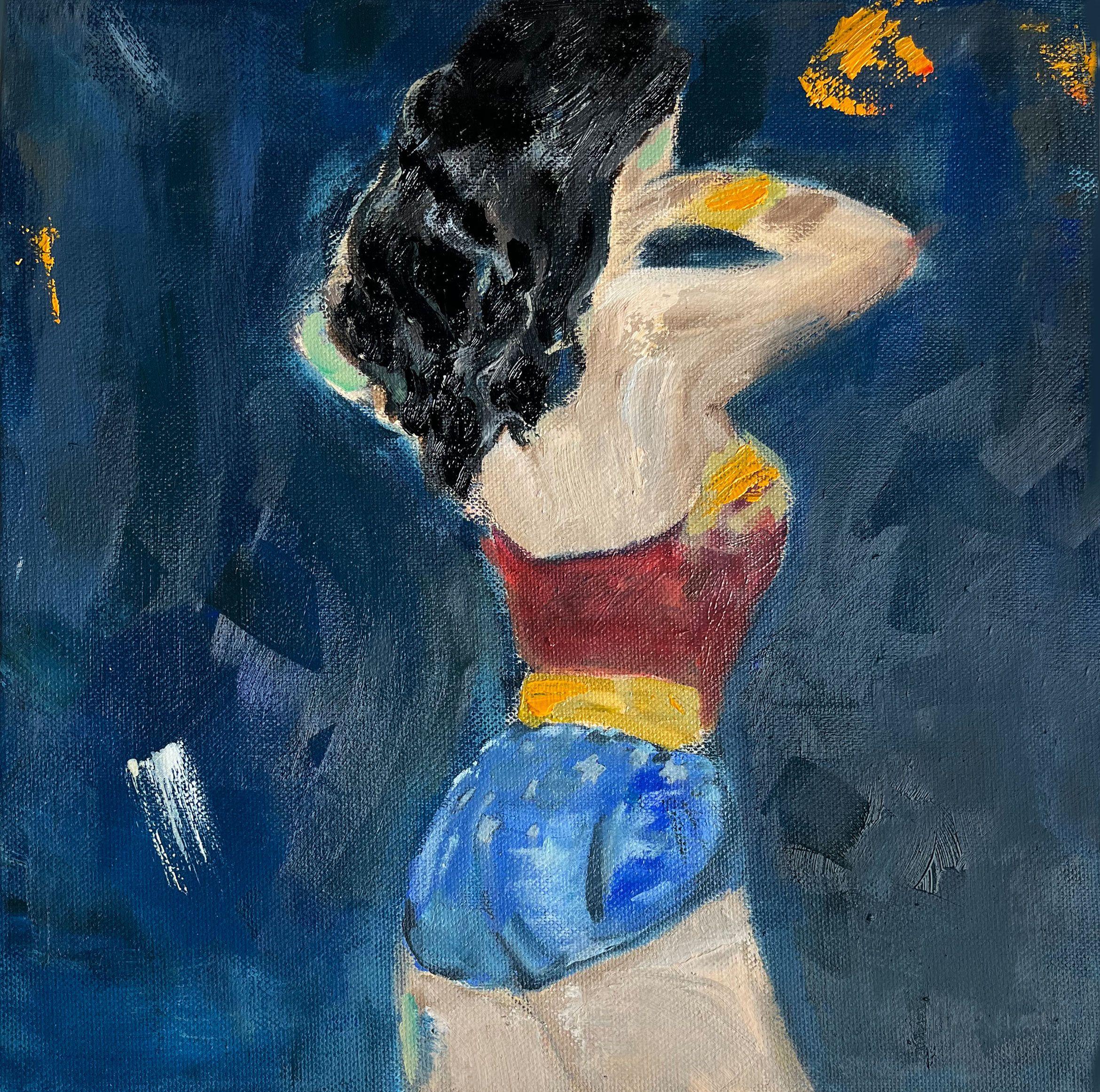Wonder Woman, Pintura, Óleo sobre lienzo - Painting de Gavin O'Donoghue