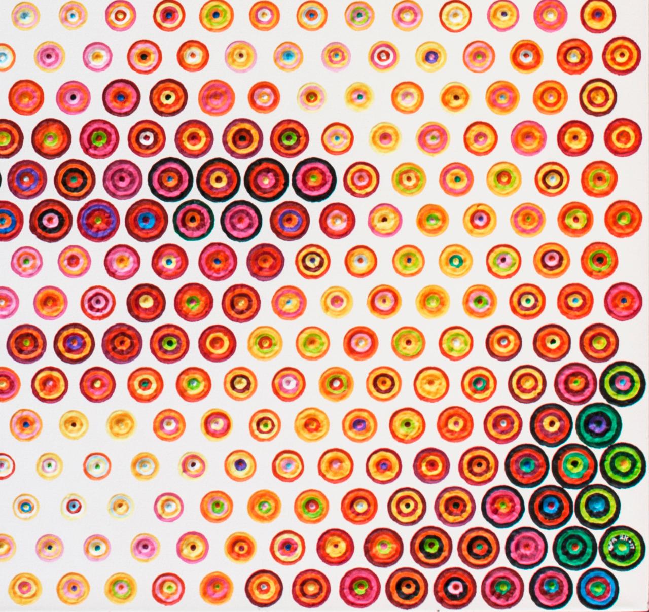 Monica - Siglo XXI, Contemporáneo, Pintura figurativa, Retrato, Puntos - Painting de Gavin Rain