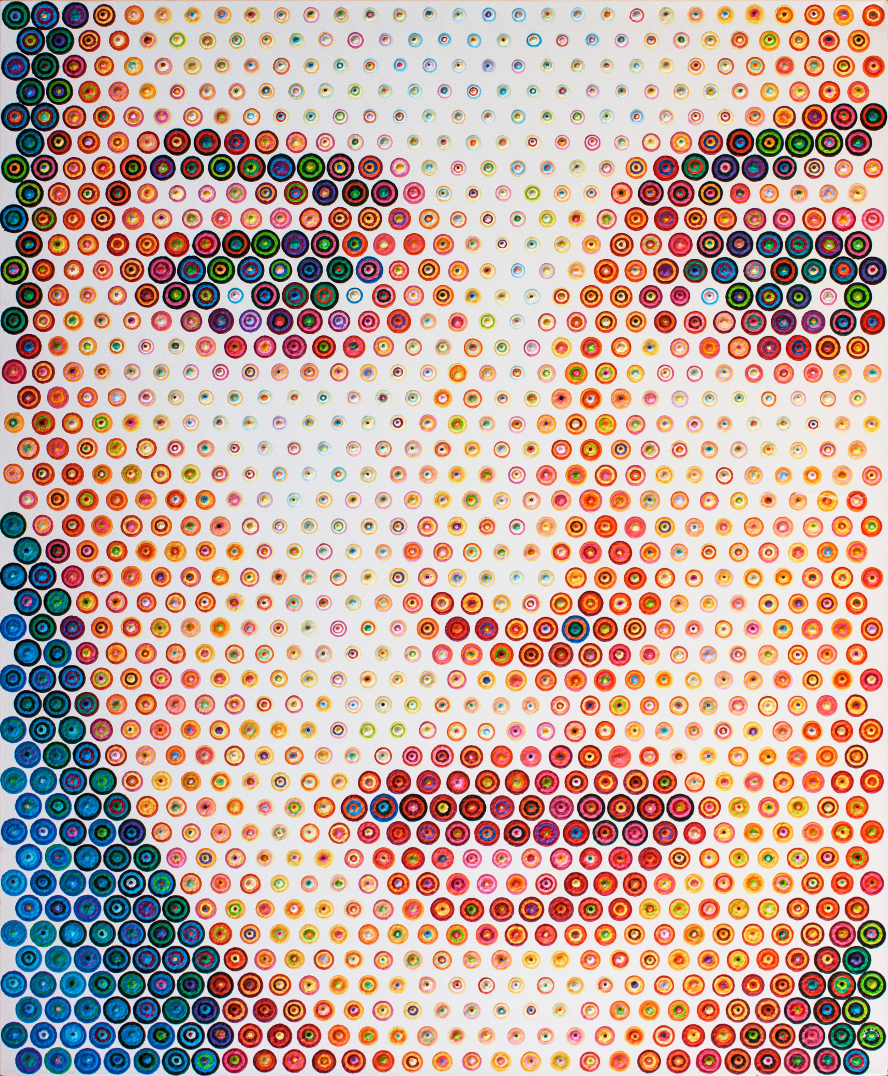 Monica - 21st Century, Contemporary, Figurative Painting, Portrait, Dots