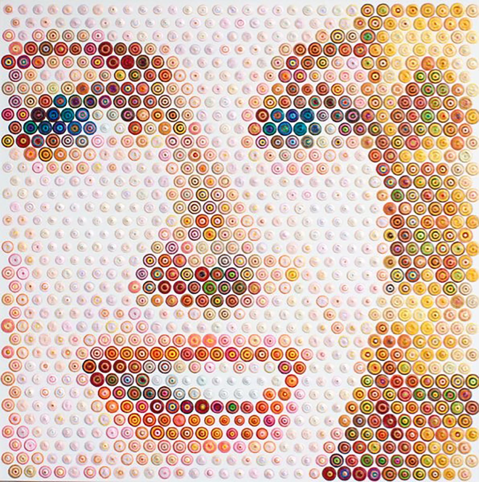 Princess Grace - 21st Century, Contemporary, Figurative Painting, Portrait, Dots