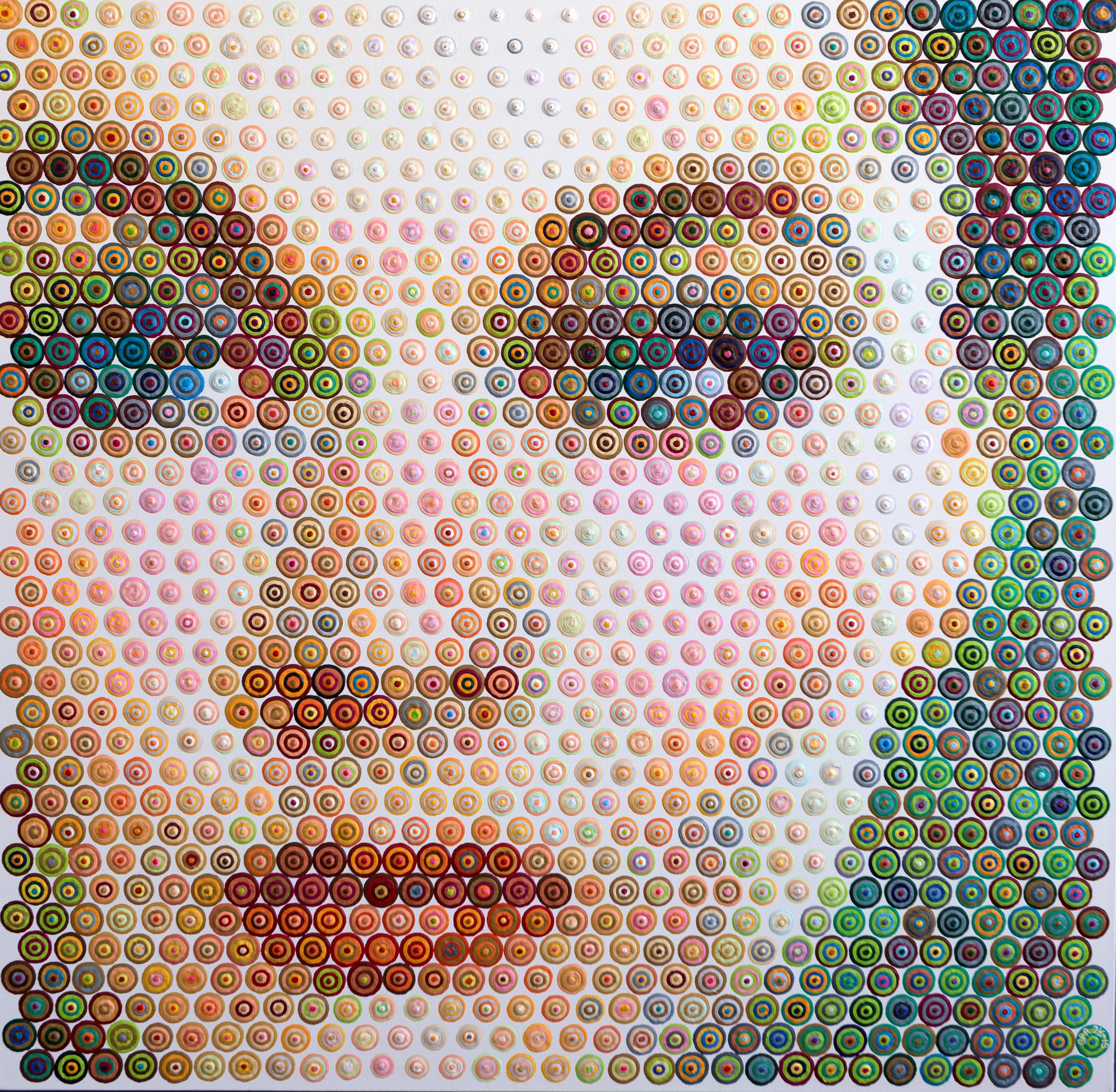 Vivian - 21st Century, Contemporary, Figurative Painting, Portrait, Dots