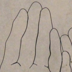 Hands supplicated - Gavin Worth wire and wood sculpture