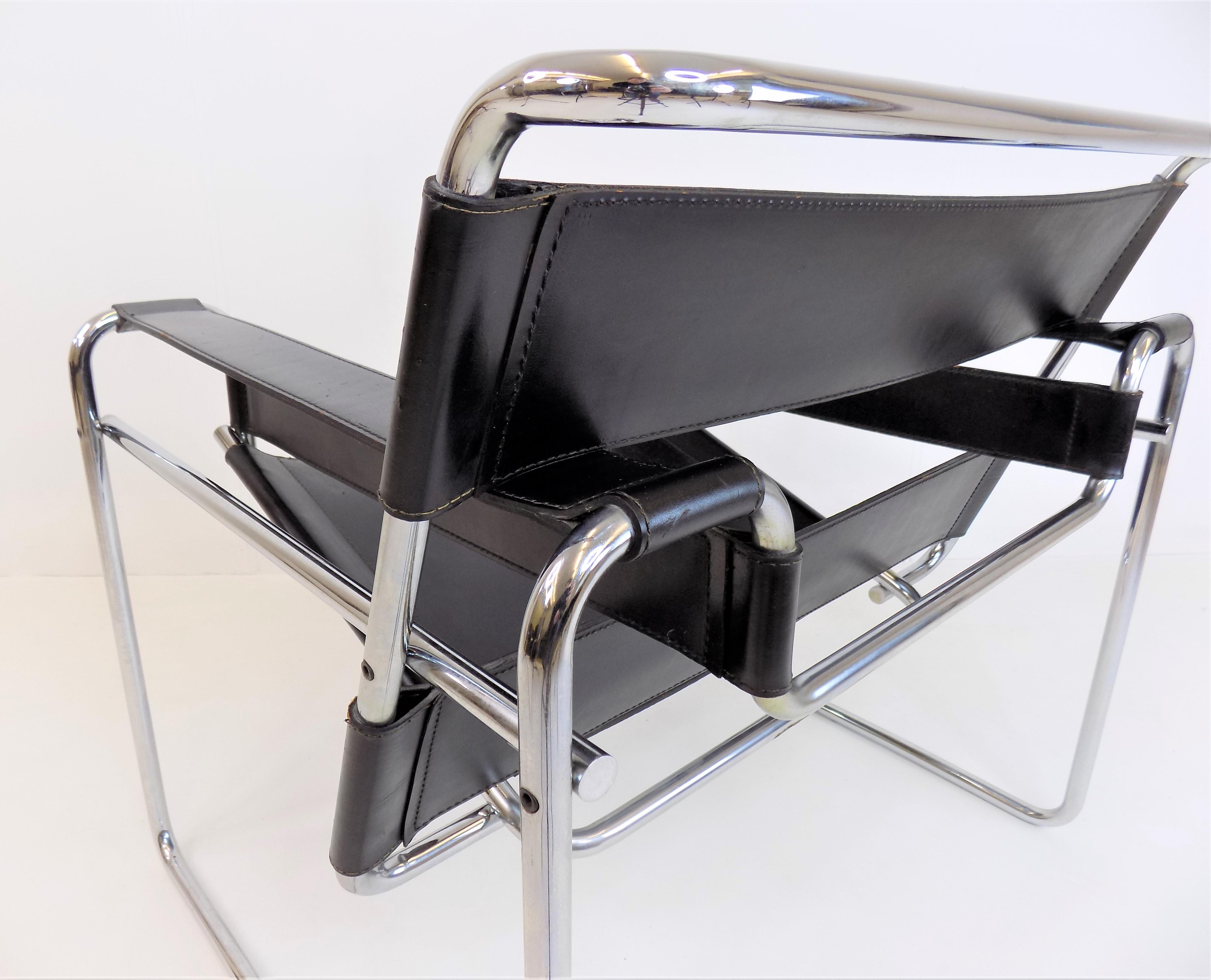 Italian Gavina B3 Wassily Chair by Marcel Breuer