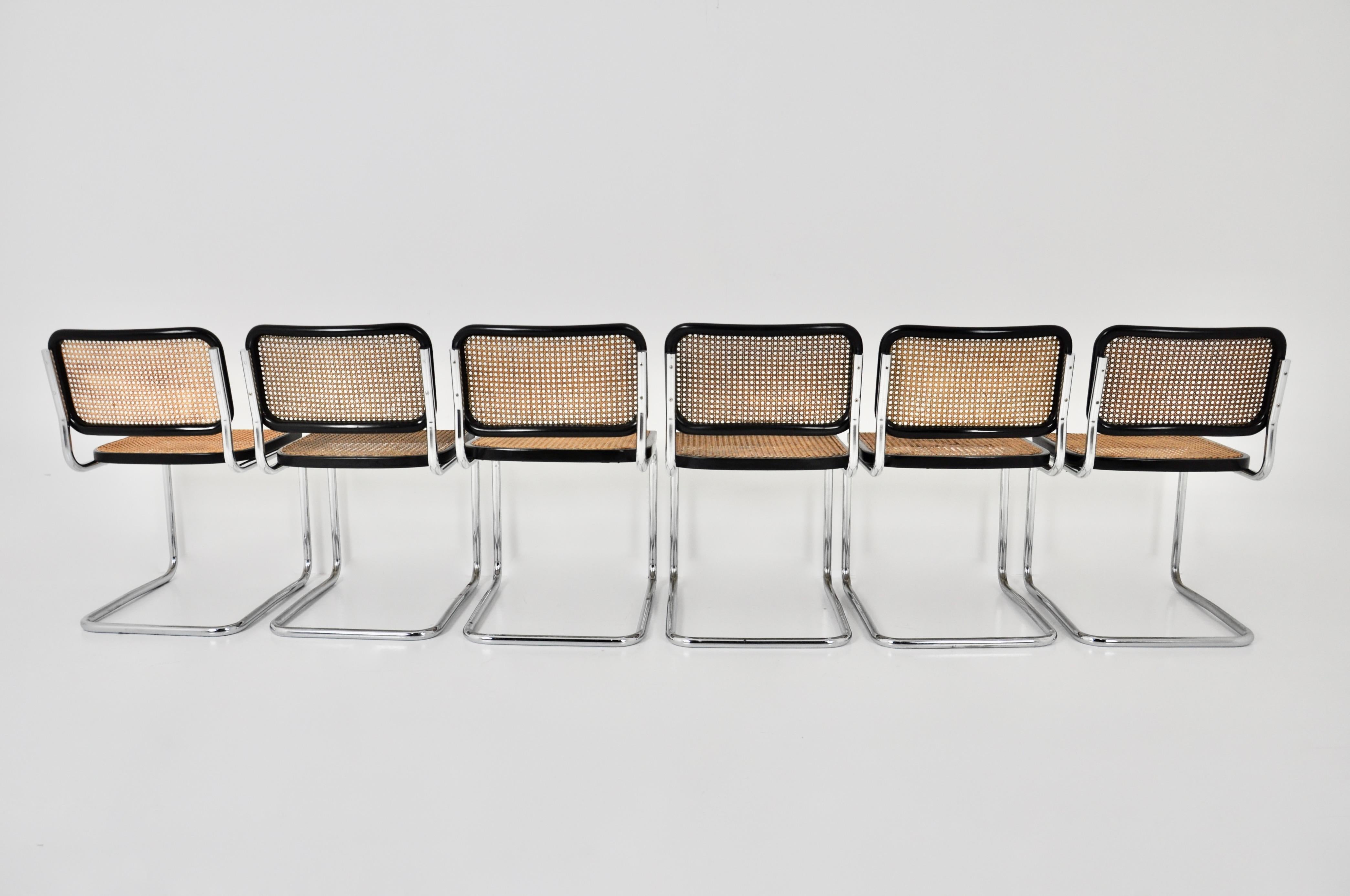 Gavina Dining Chairs by Marcel Breuer 1980s Set of 6 In Good Condition In Lasne, BE