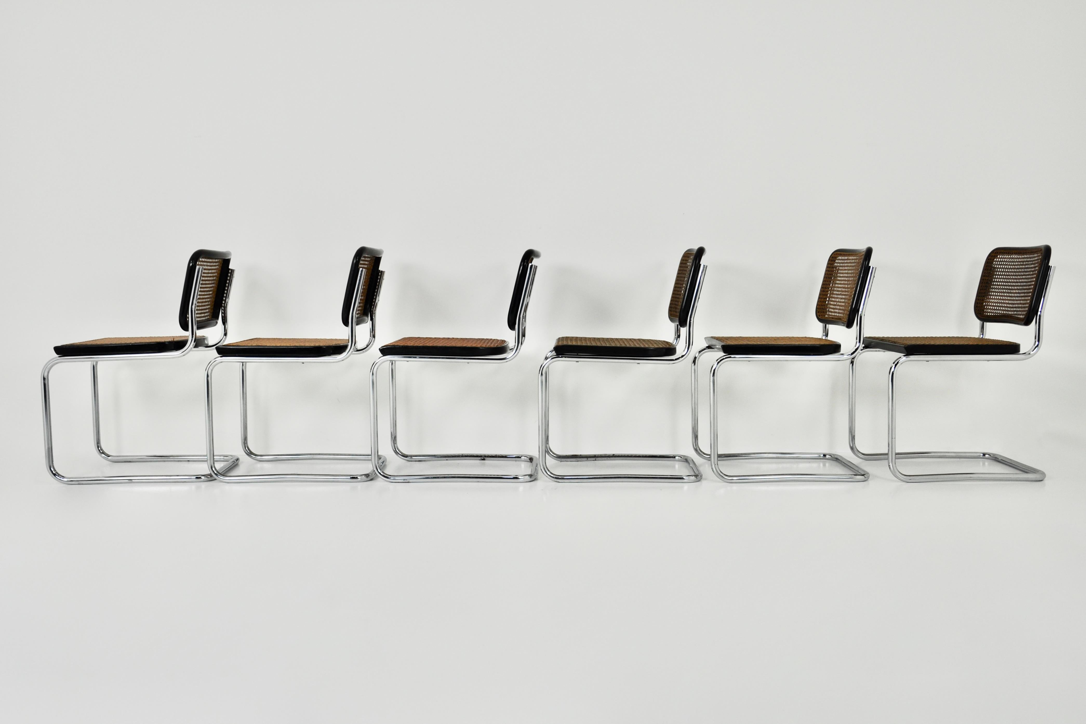 Gavina Dining Chairs by Marcel Breuer 1950s Set of 6 In Good Condition In Lasne, BE