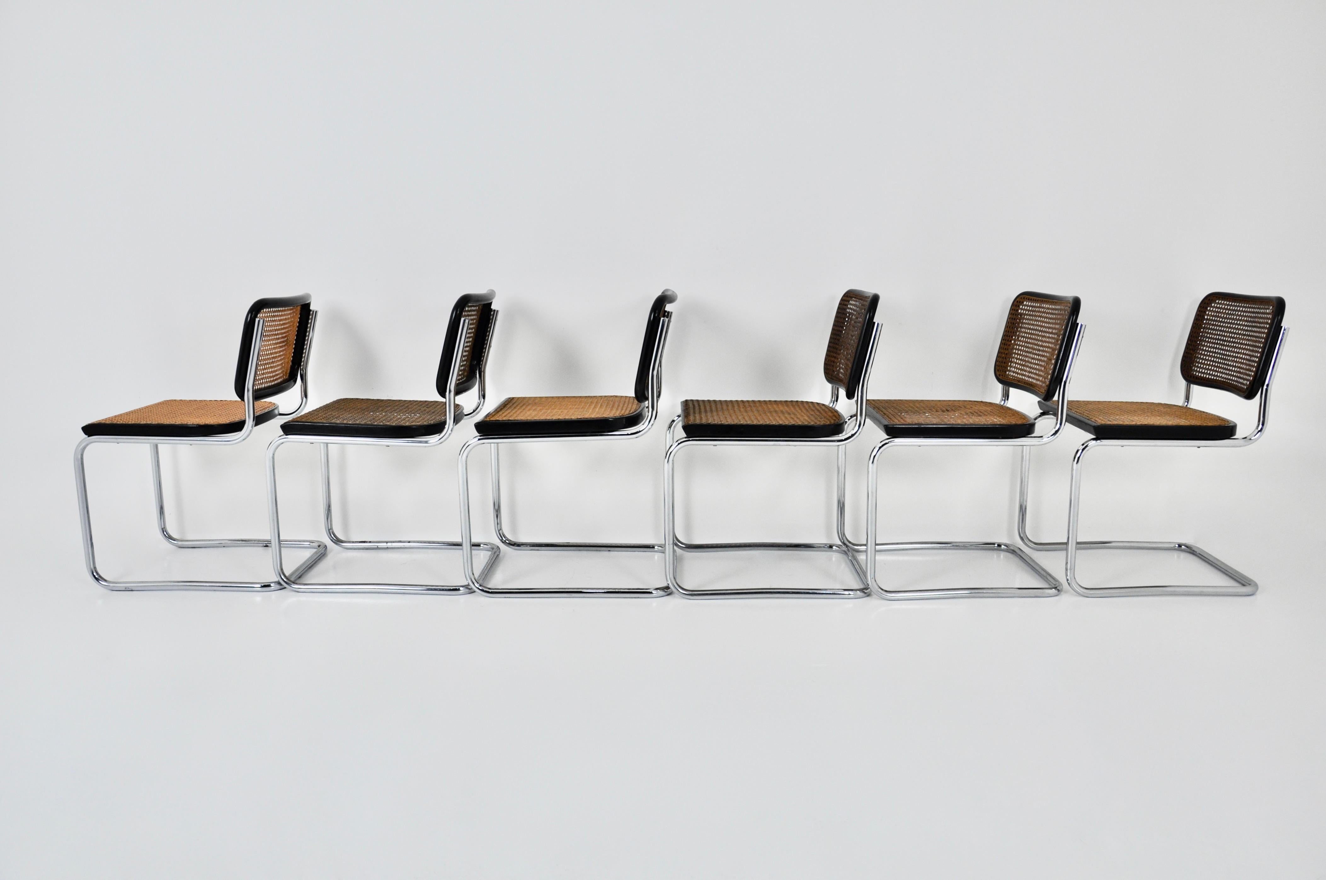 Metal Gavina Dining Chairs by Marcel Breuer 1980s Set of 6