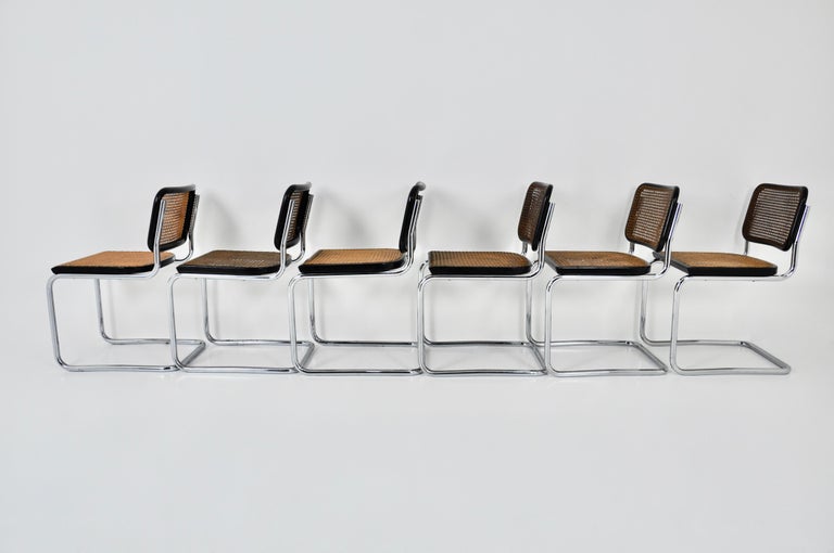 Metal Gavina Dining Chairs by Marcel Breuer 1980s Set of 6 For Sale