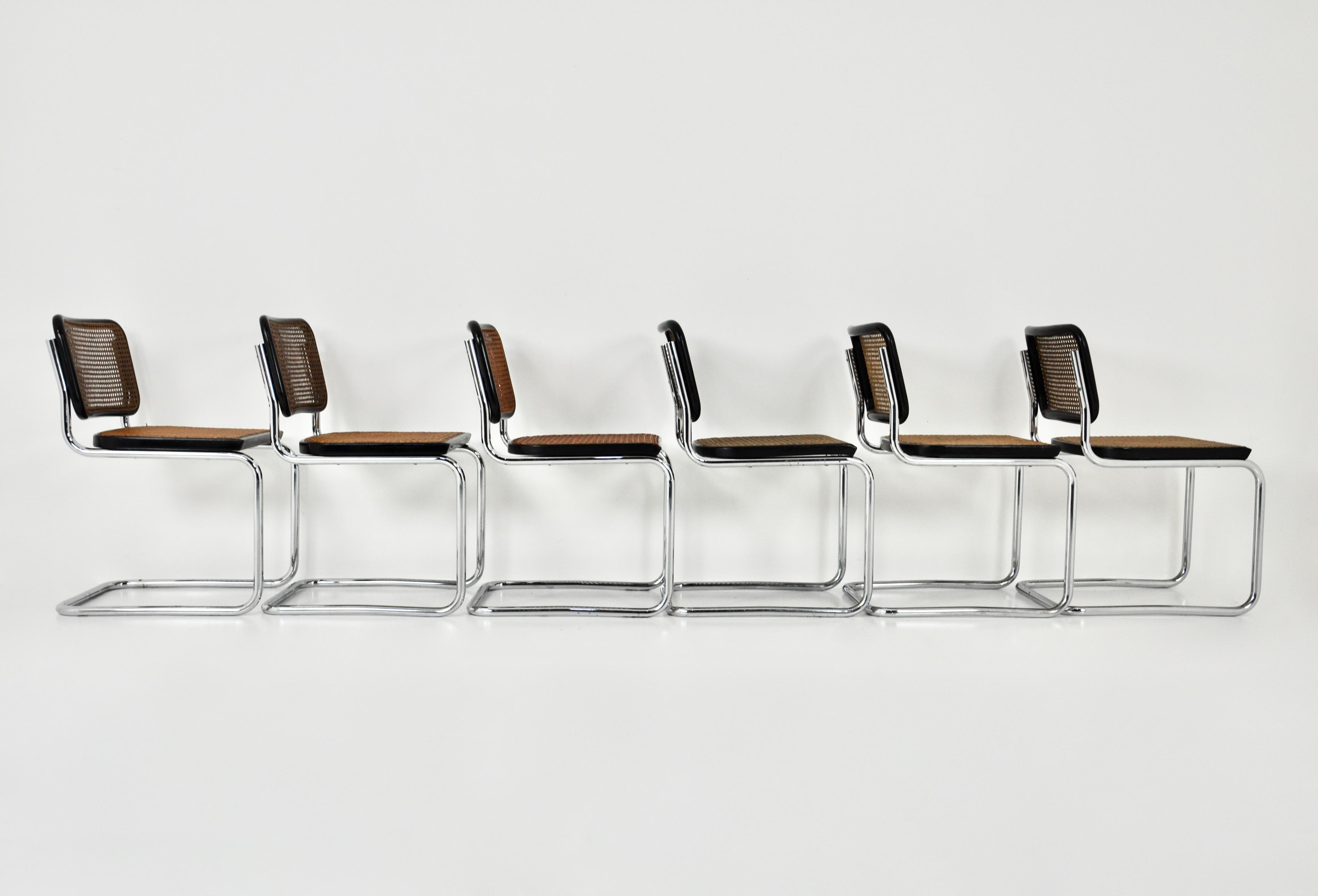Metal Gavina Dining Chairs by Marcel Breuer 1950s Set of 6