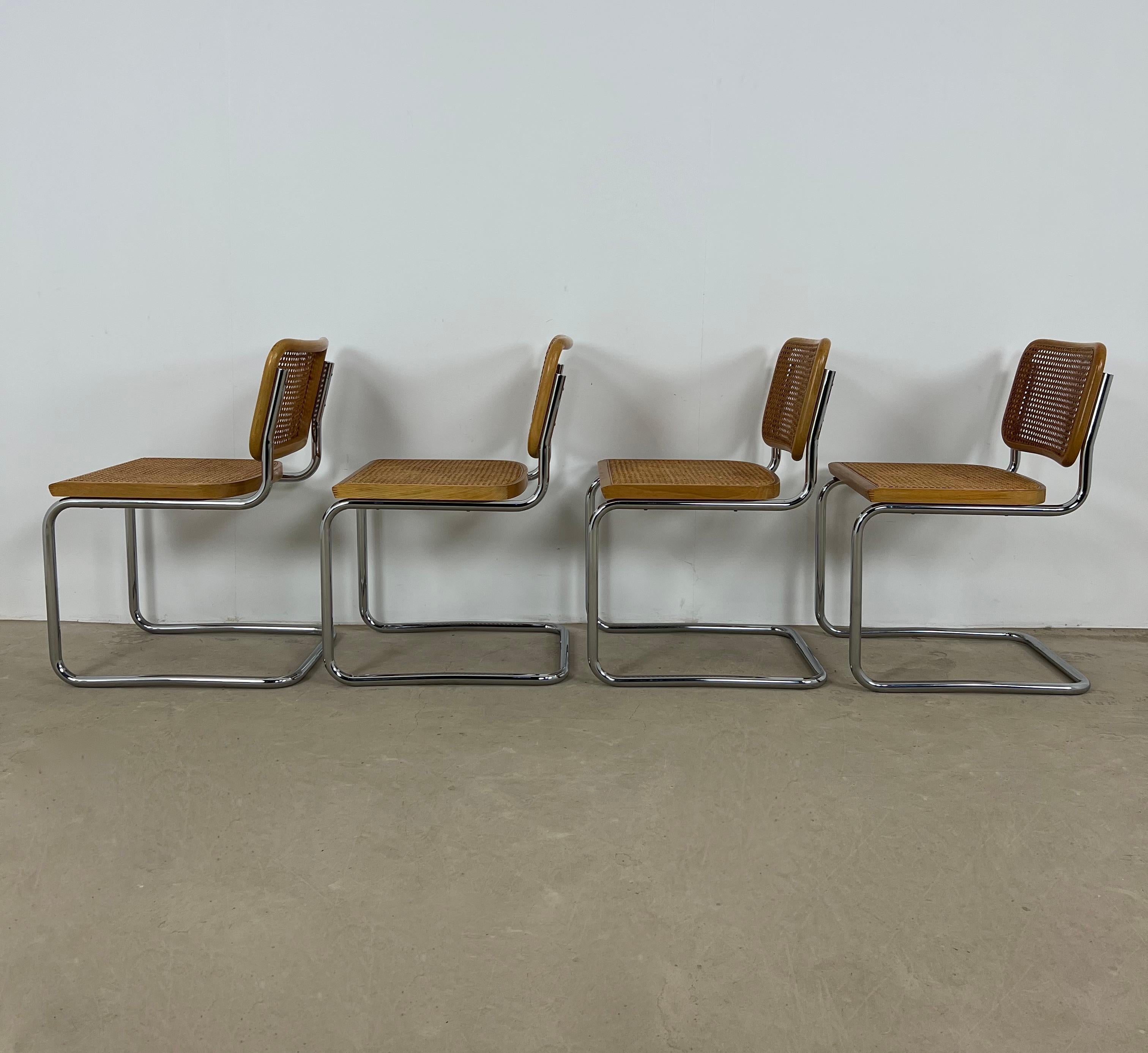 Gavina Dinning Chairs by Marcel Breuer, 1980s, Set of 4 3