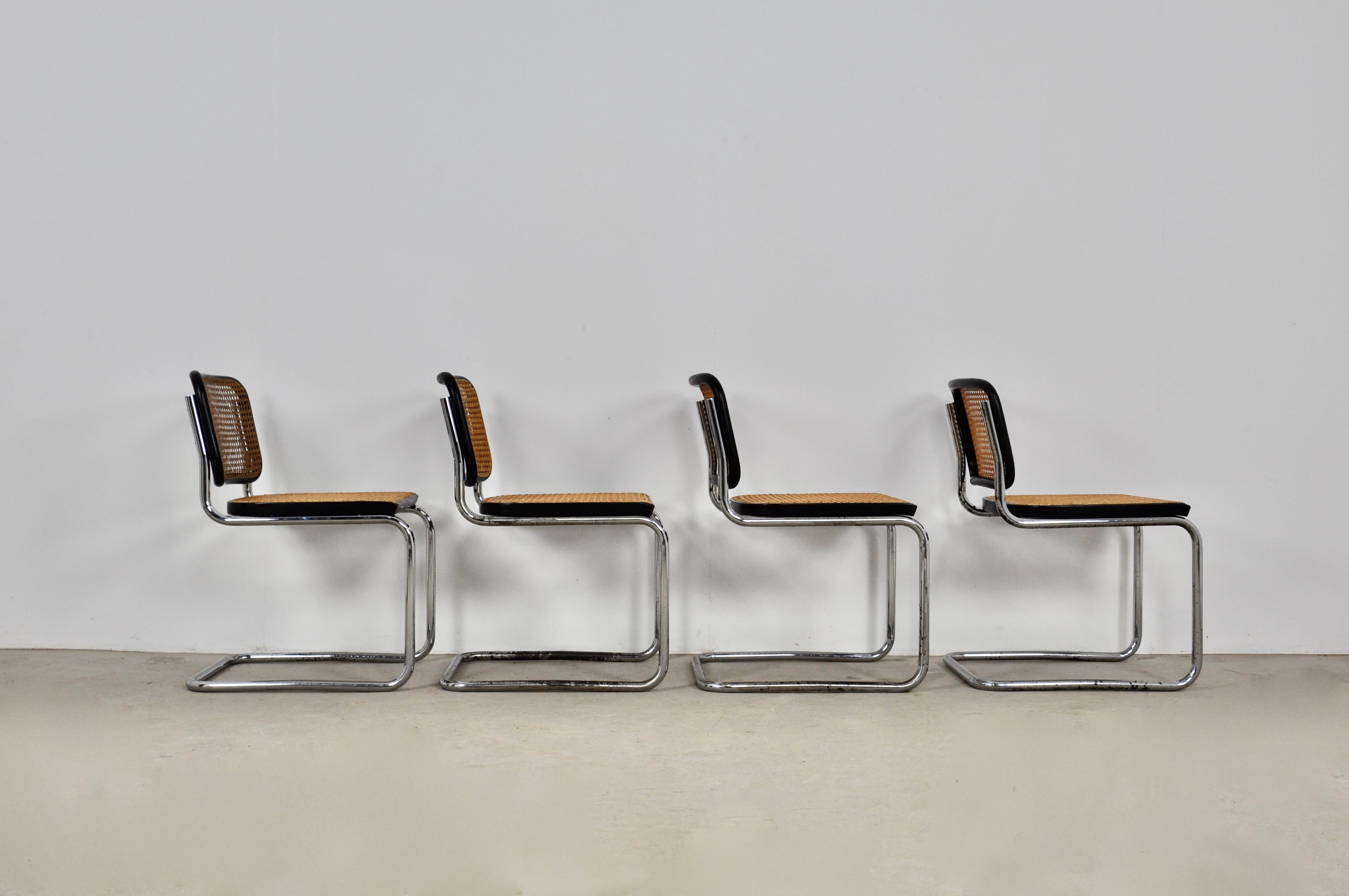 Gavina Dinning Chairs by Marcel Breuer, 1980s, Set of 4 5