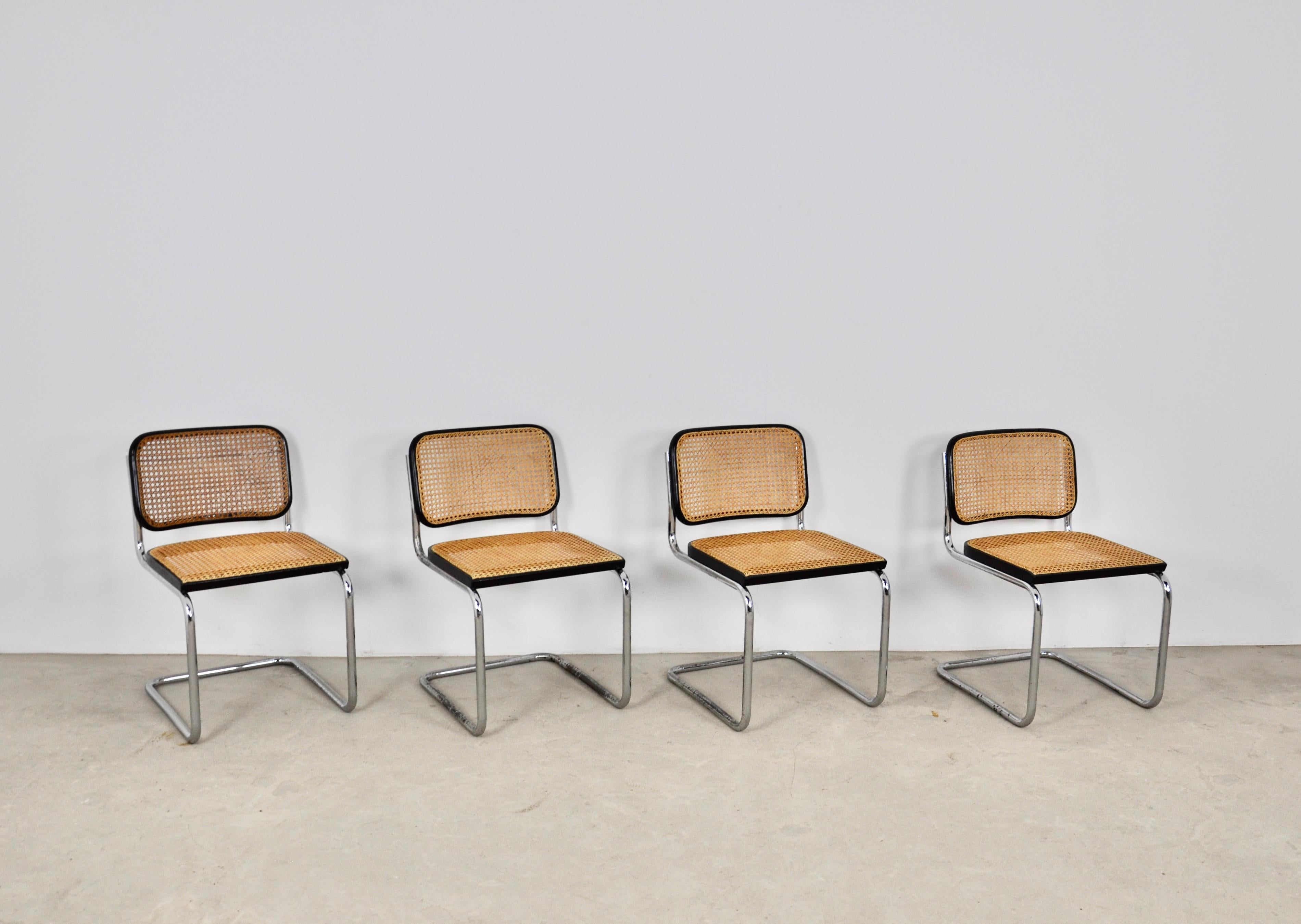 Mid-Century Modern Gavina Dinning Chairs by Marcel Breuer, 1980s, Set of 4