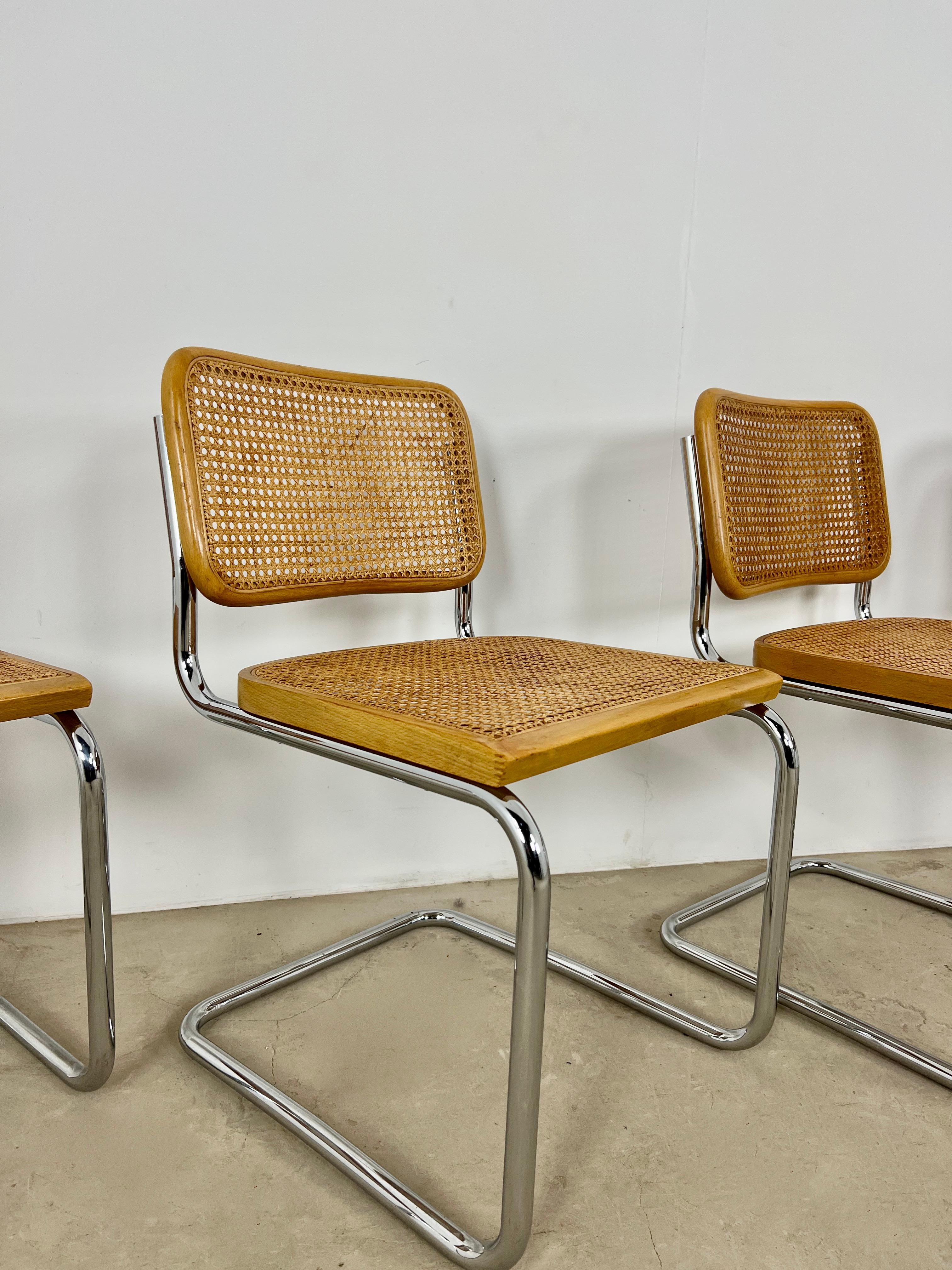 Mid-Century Modern Gavina Dinning Chairs by Marcel Breuer, 1980s, Set of 4