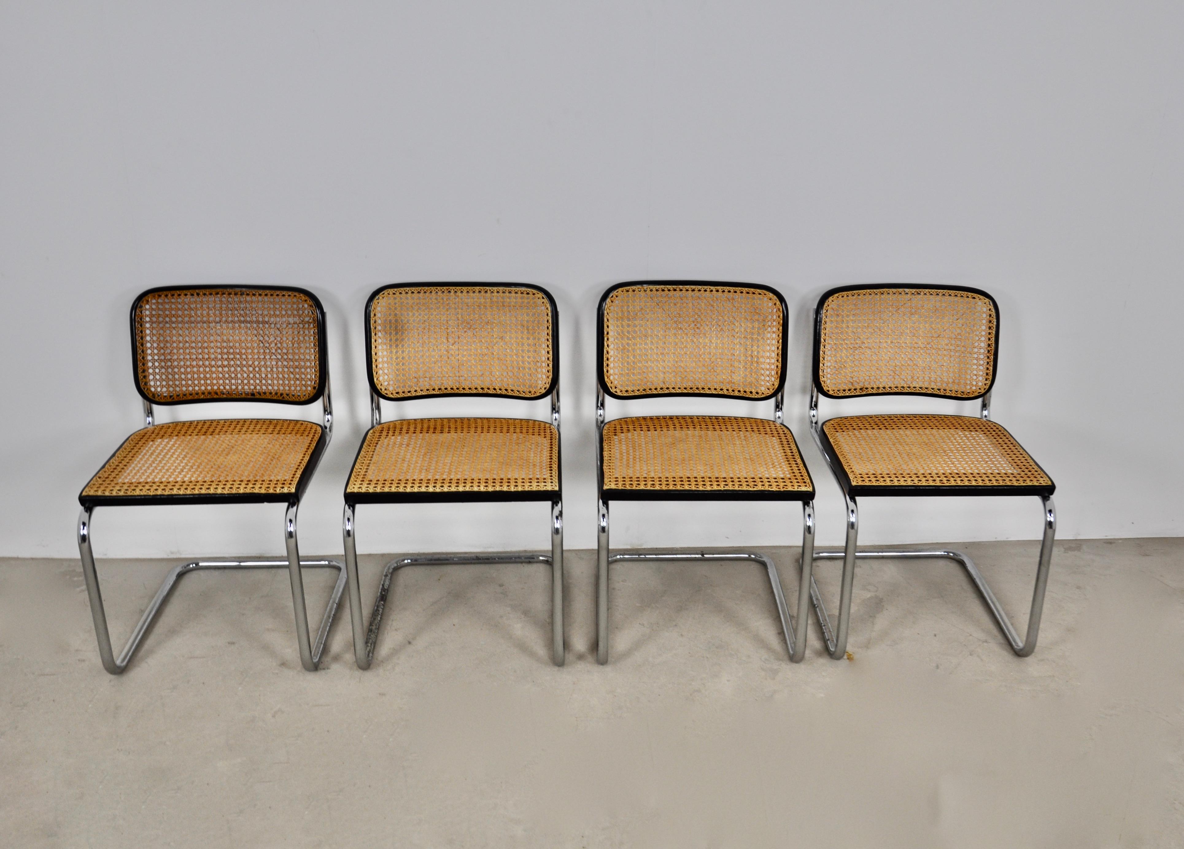 Gavina Dinning Chairs by Marcel Breuer, 1980s, Set of 4 In Good Condition In Lasne, BE