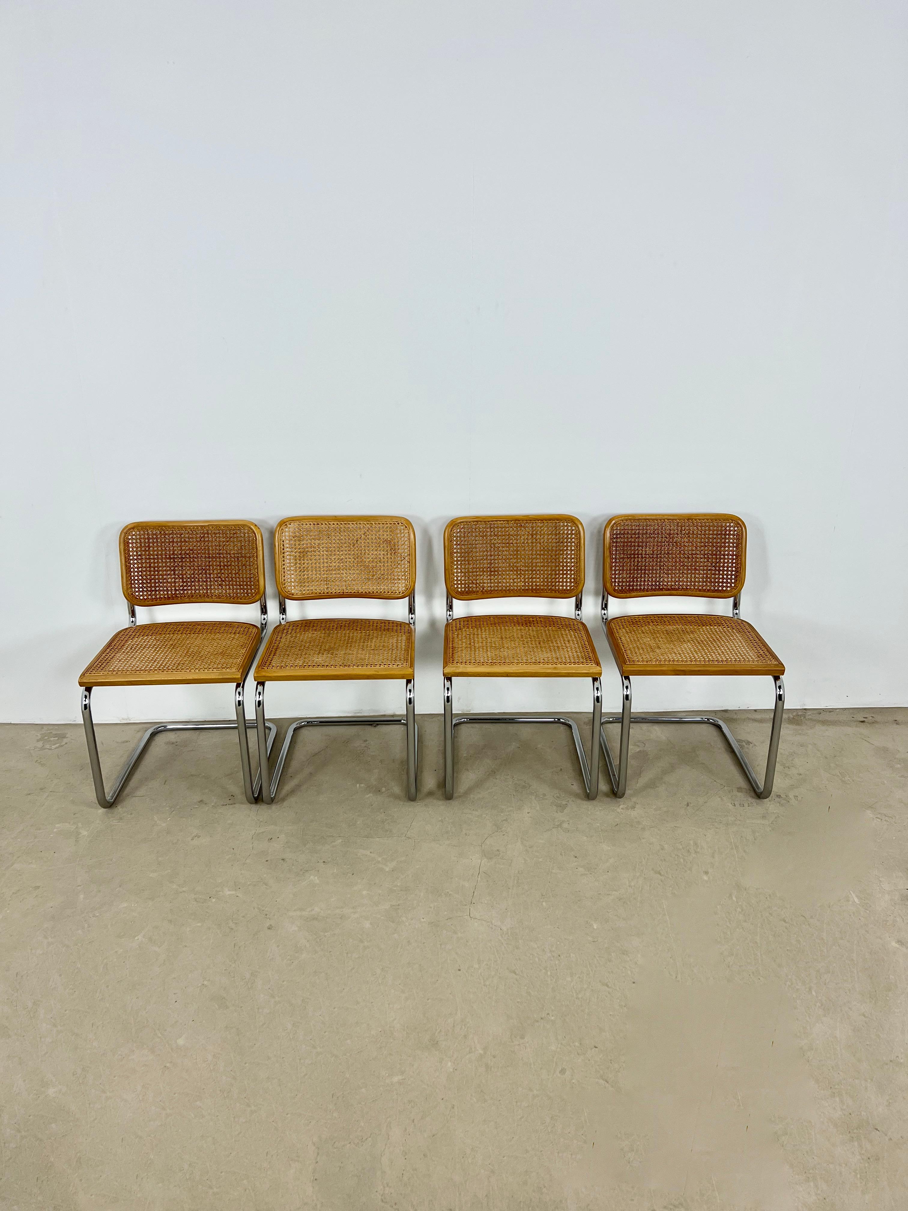 Late 20th Century Gavina Dinning Chairs by Marcel Breuer, 1980s, Set of 4