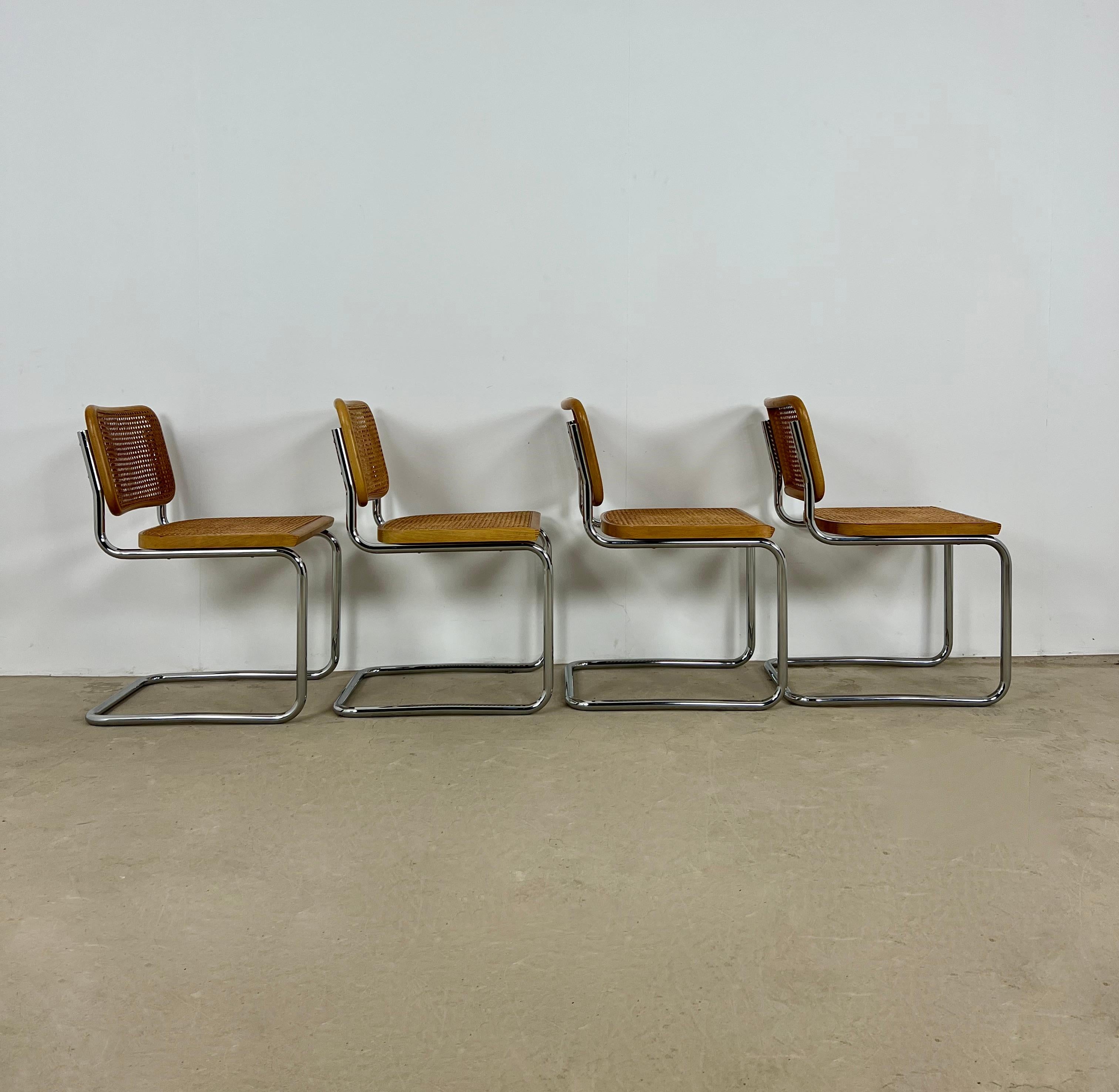 Metal Gavina Dinning Chairs by Marcel Breuer, 1980s, Set of 4