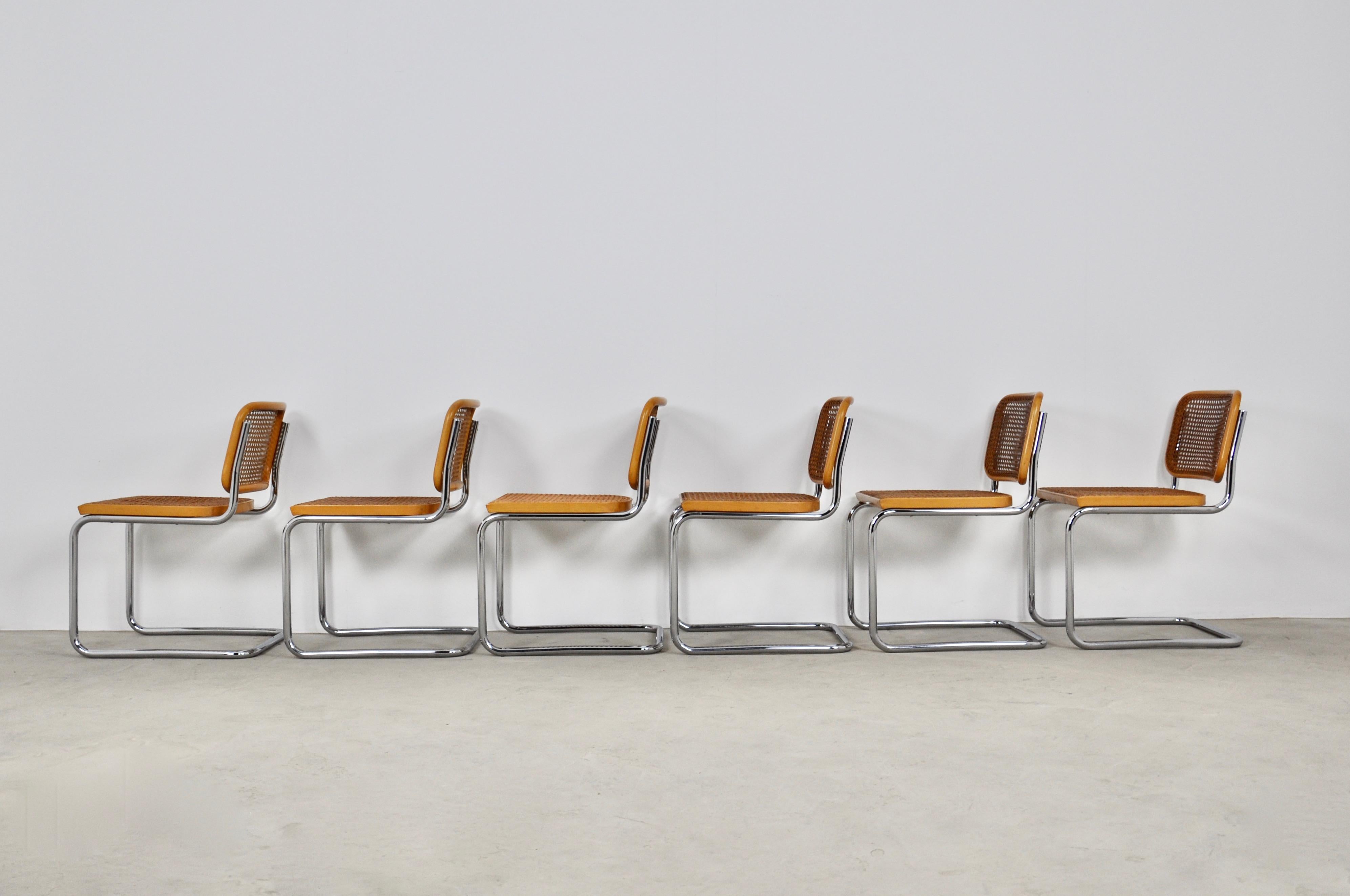 Gavina Dinning Chairs by Marcel Breuer, 1980s, Set of 6 In Good Condition In Lasne, BE