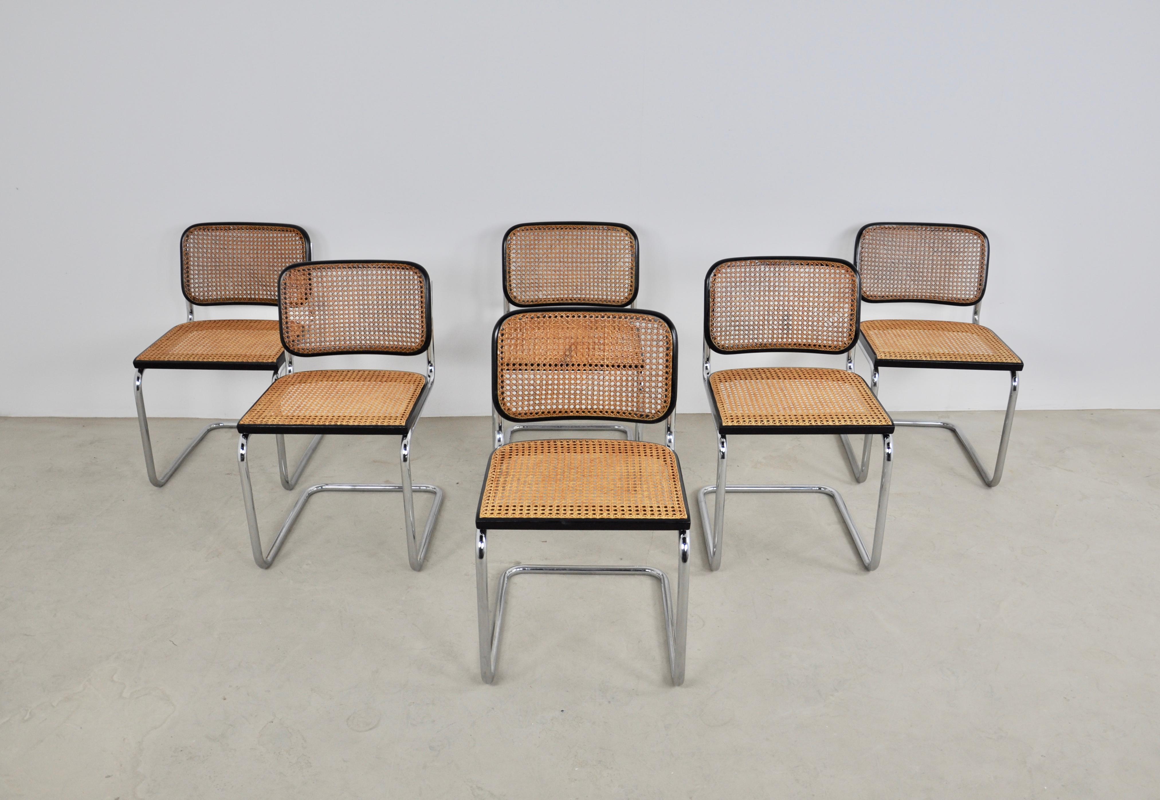 Gavina Dinning Chairs by Marcel Breuer 1980s Set of 6 3