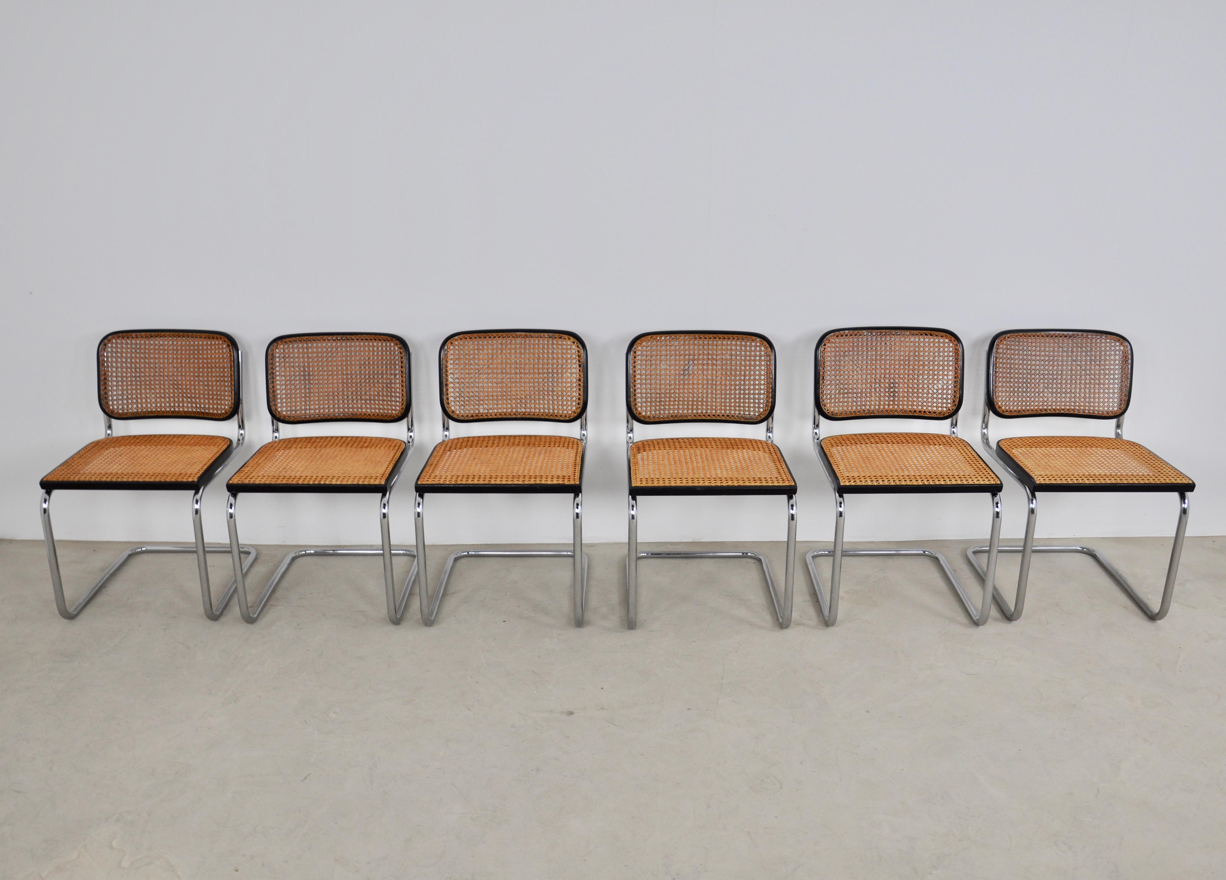 Mid-Century Modern Gavina Dinning Chairs by Marcel Breuer 1980s Set of 6