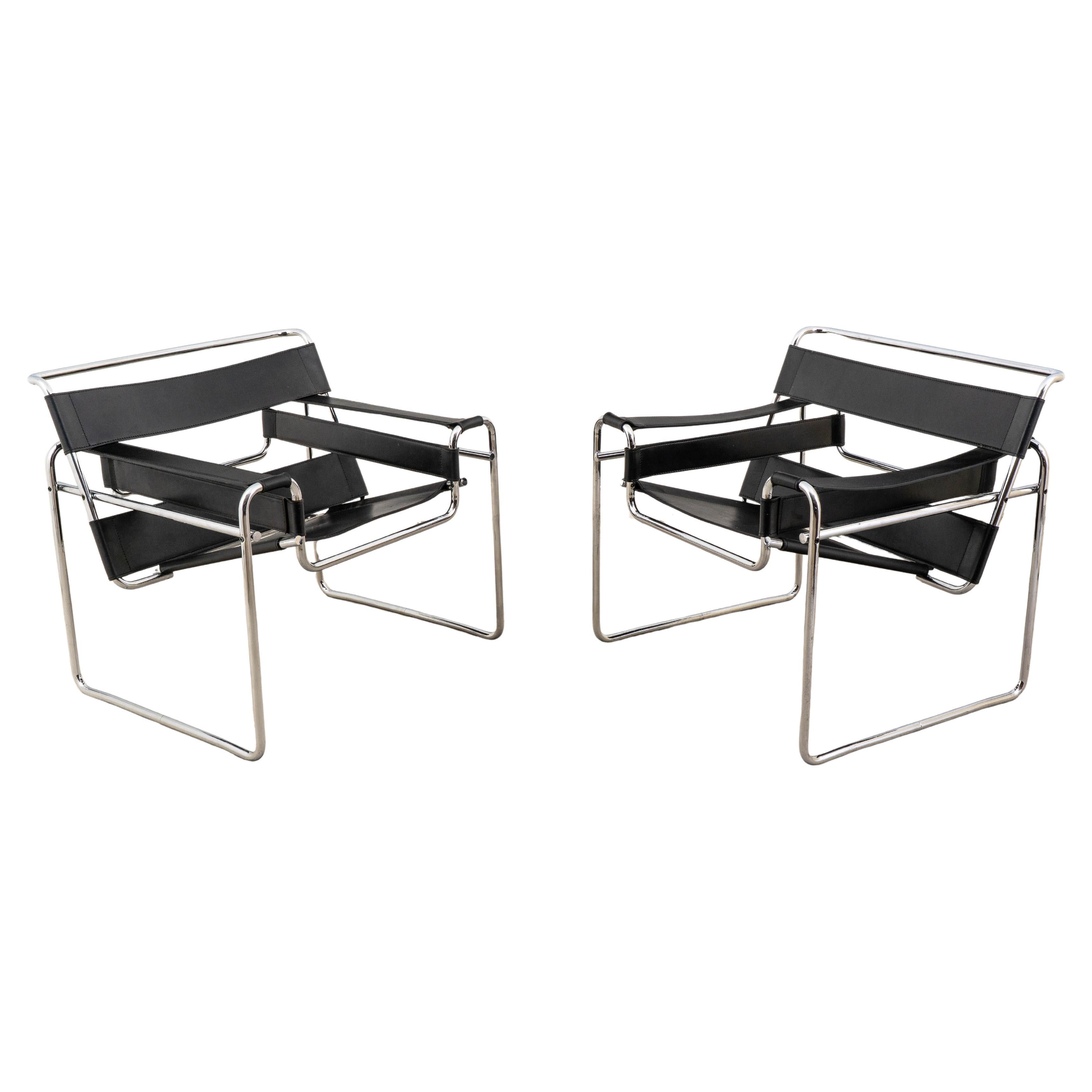 Gavina - Marcel Breuer - Poltrona (2) - Sedia Wassily - Pelle di caviale in vendita
