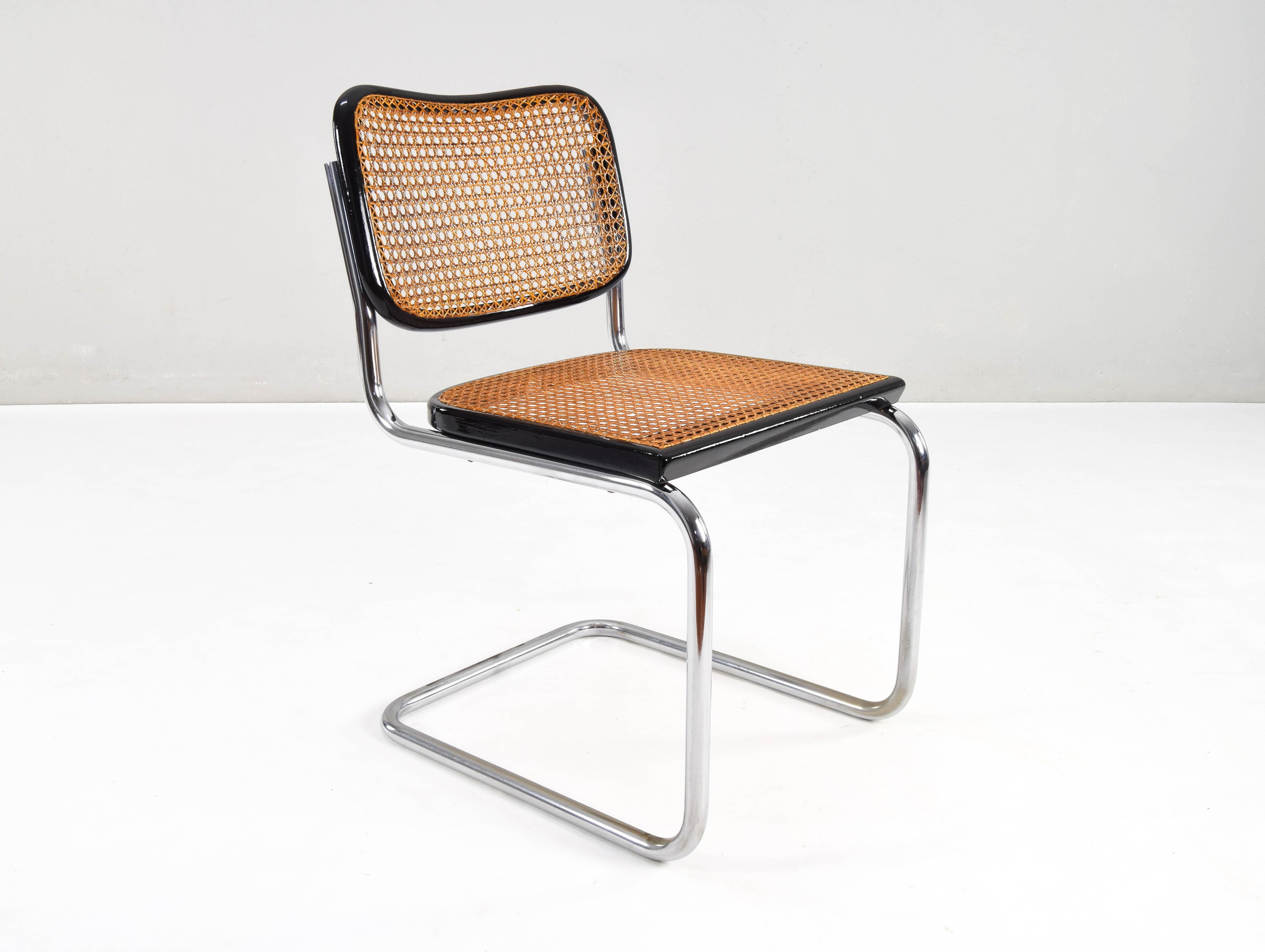 Steel Gavina Mid-Century Modern Marcel Breuer B32 Cesca Chair, 60s