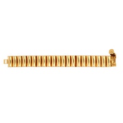 Gay Frères 18 Carat Yellow Gold Retro Tank Bracelet