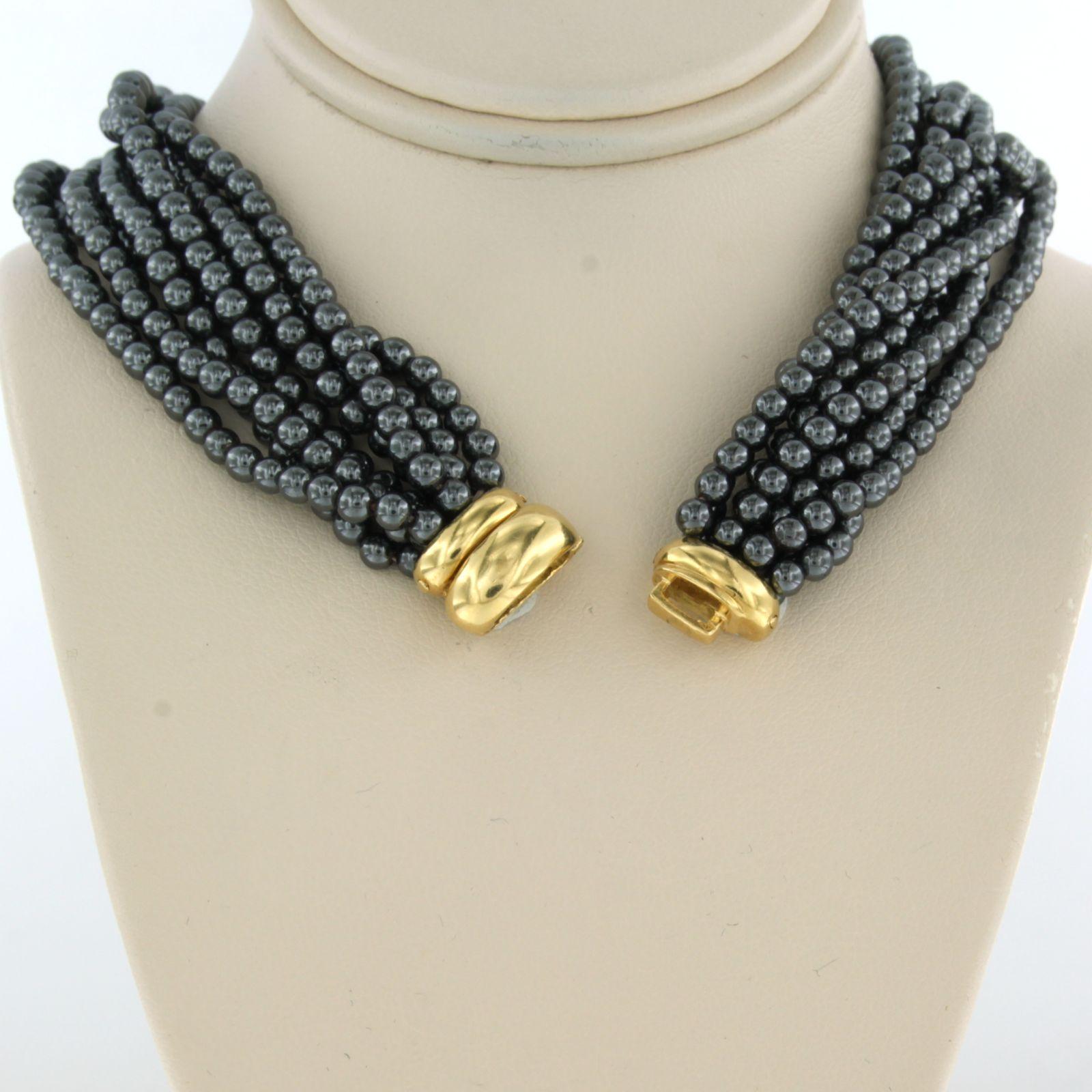 Moderno Gay Freres - Oro 18k con rubino, diamanti taglio brillante fino a 7,00ct ed ematite in vendita