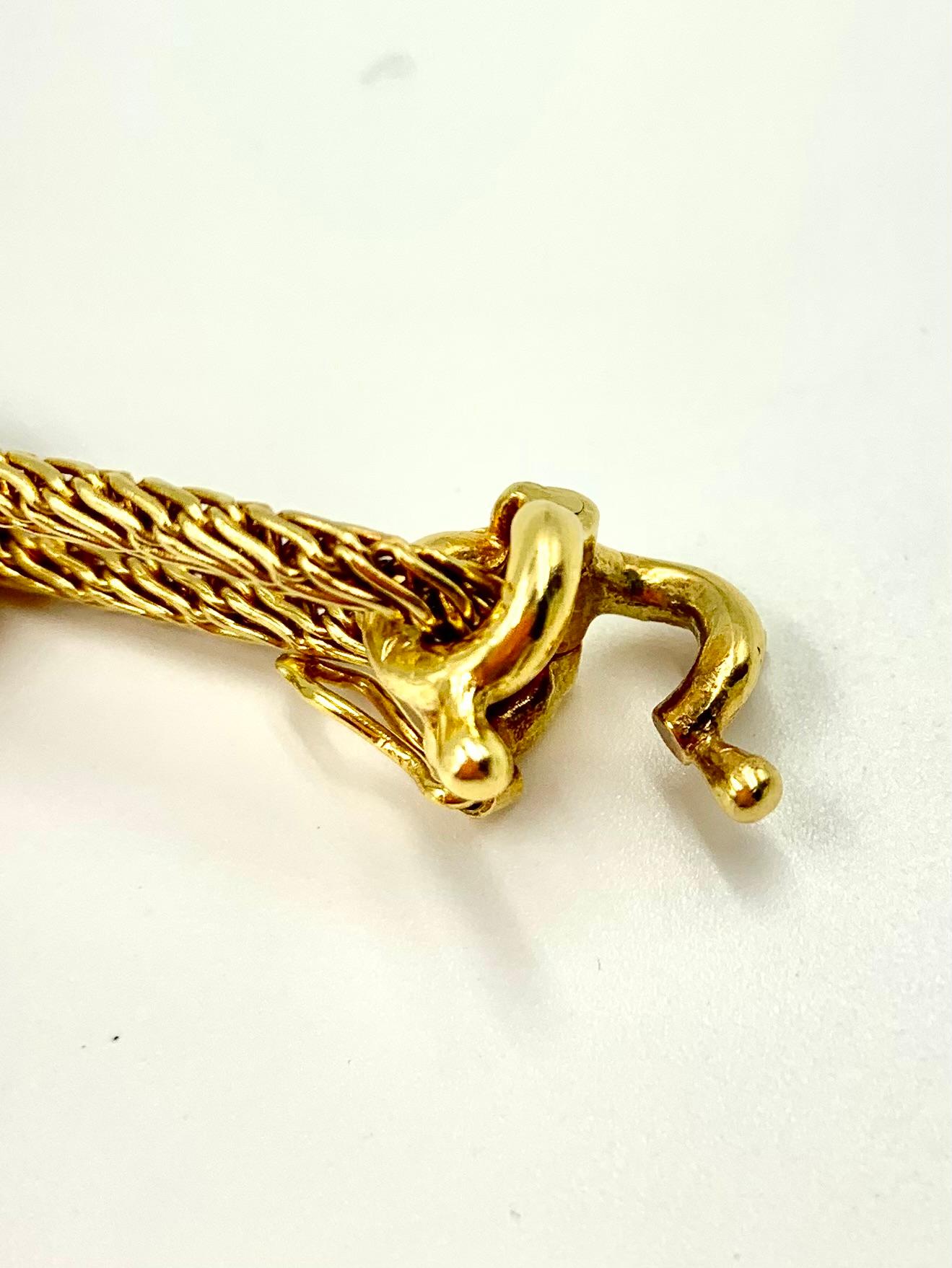 Gay Freres 18K Woven Yellow Gold Long Chain Transformable Love Necklace, France For Sale 8