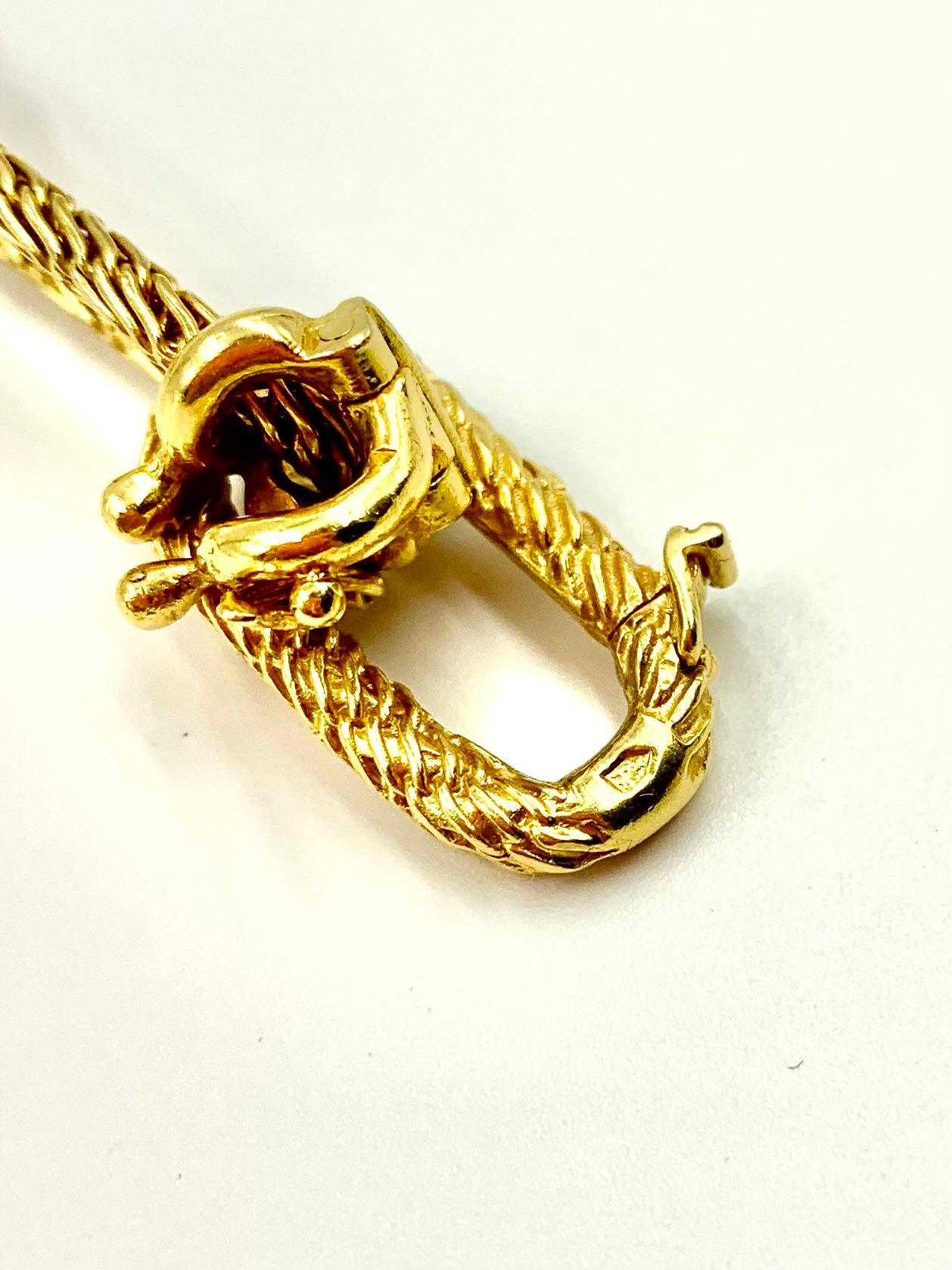 Gay Freres 18K Woven Yellow Gold Long Chain Transformable Love Necklace, France For Sale 9