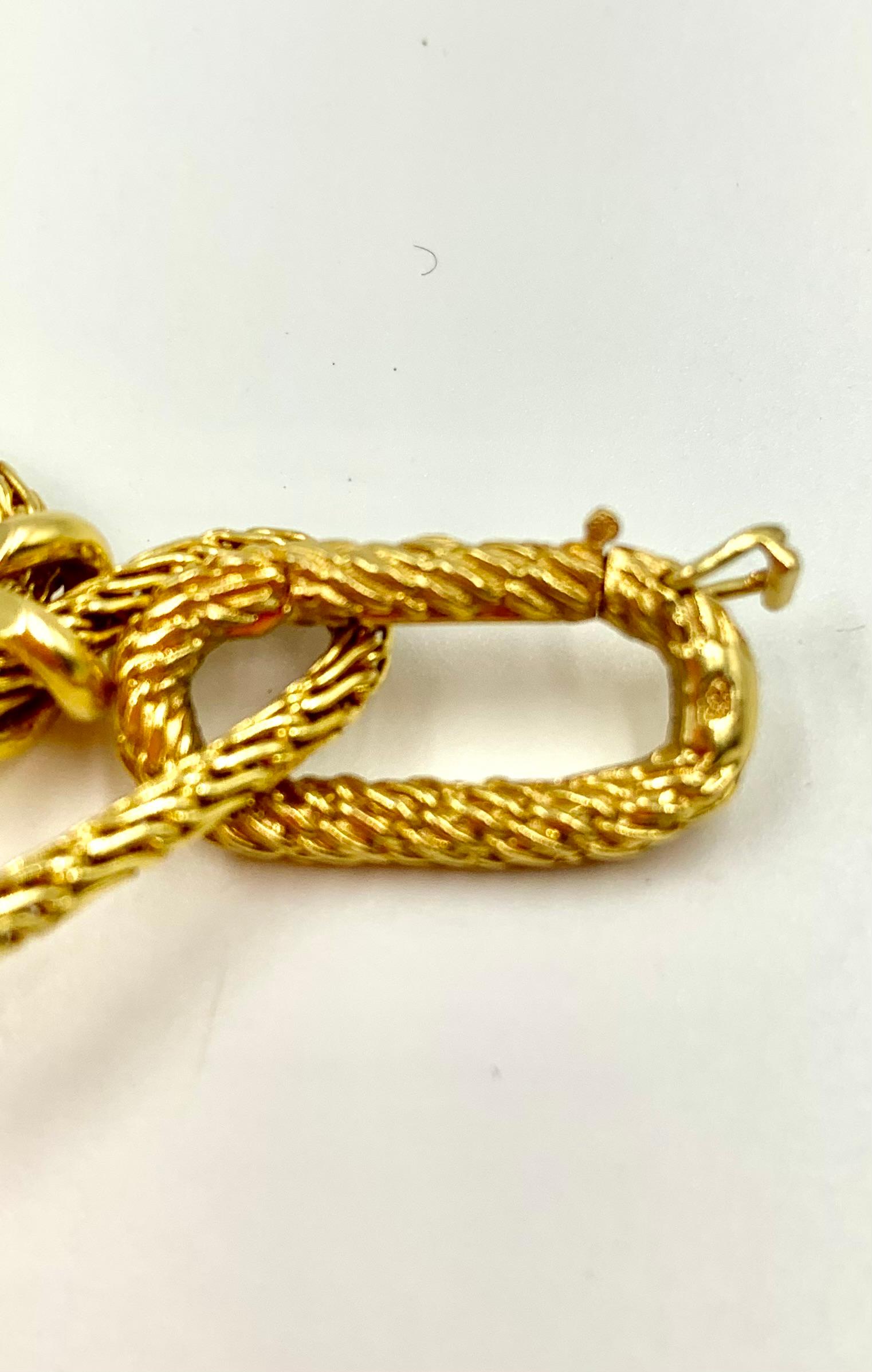 Gay Freres 18K Woven Yellow Gold Long Chain Transformable Love Necklace, France For Sale 10