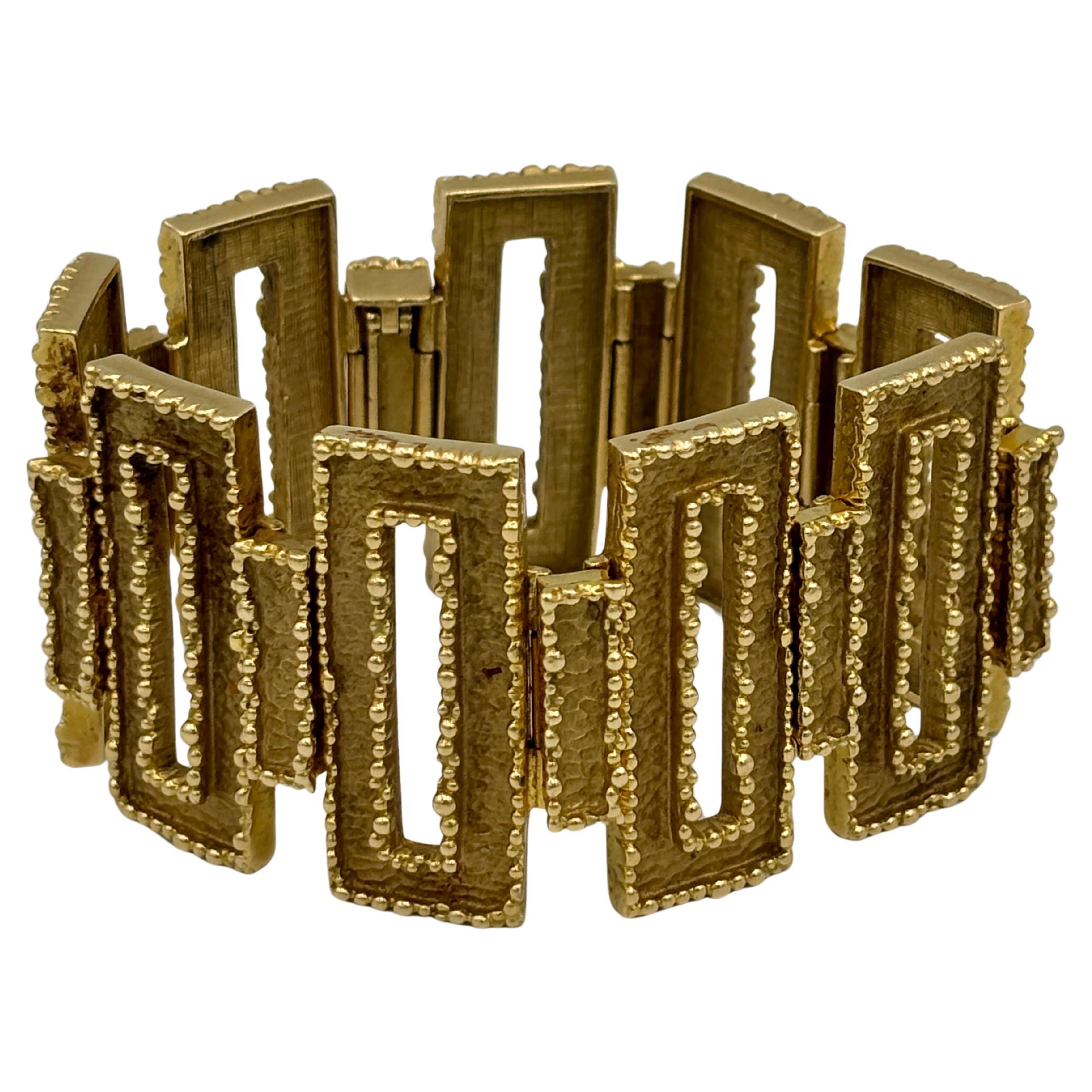 Gay Freres 1960s geometric 18k gold bracelet