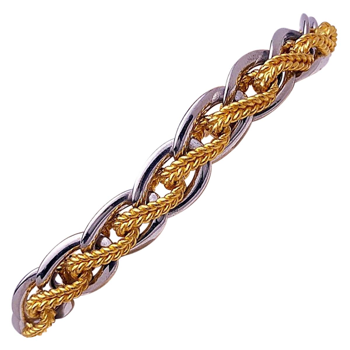 Gay Freres 48 Grams Platinum and 32 Grams 18 Karat Yellow Gold Link Bracelet