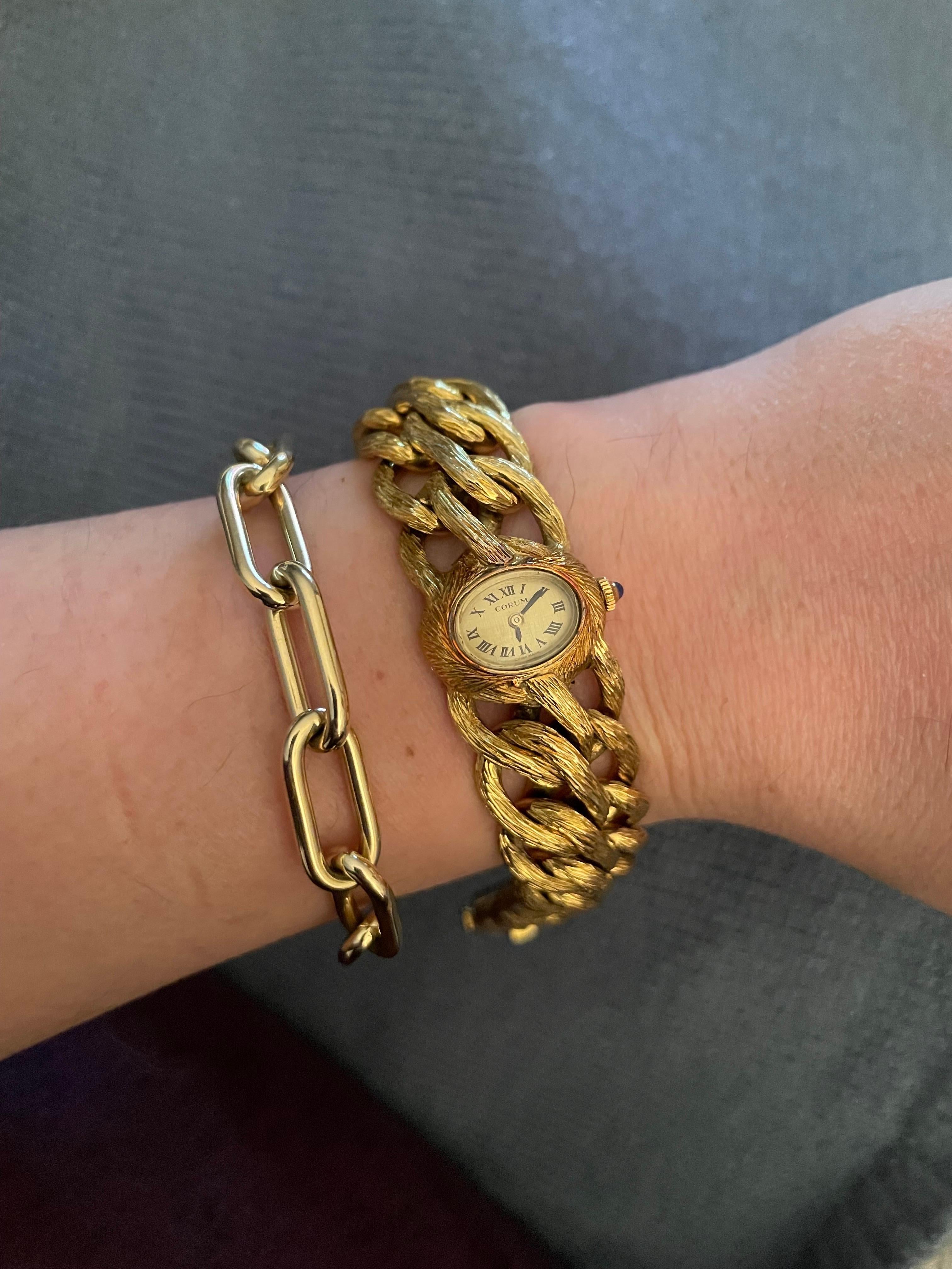 Gay Frères Corum 18 Karat Yellow Gold Ladies Wristwatch 122.8 Grams For Sale 2