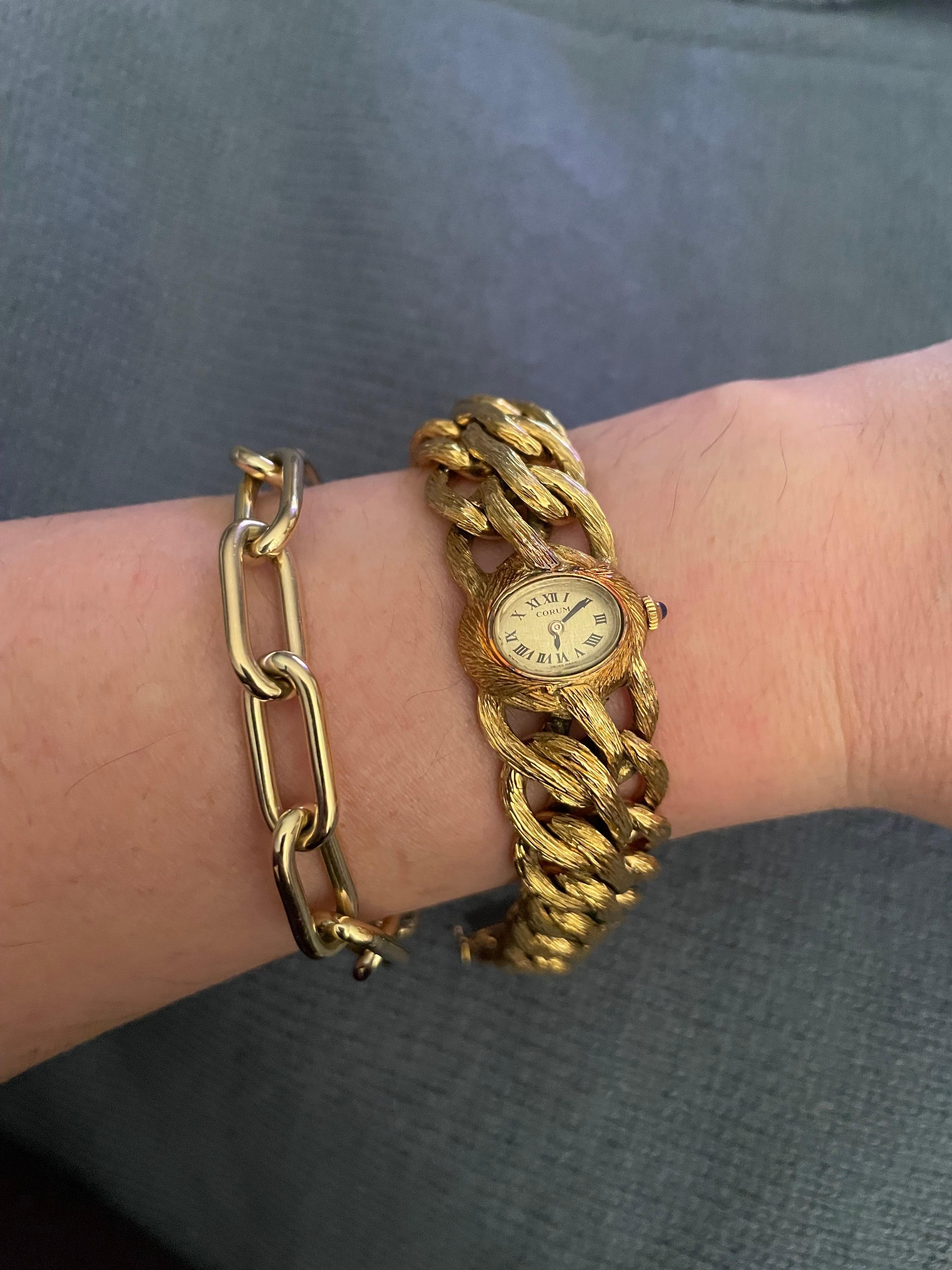 Gay Frères Corum 18 Karat Yellow Gold Ladies Wristwatch 122.8 Grams For Sale 3