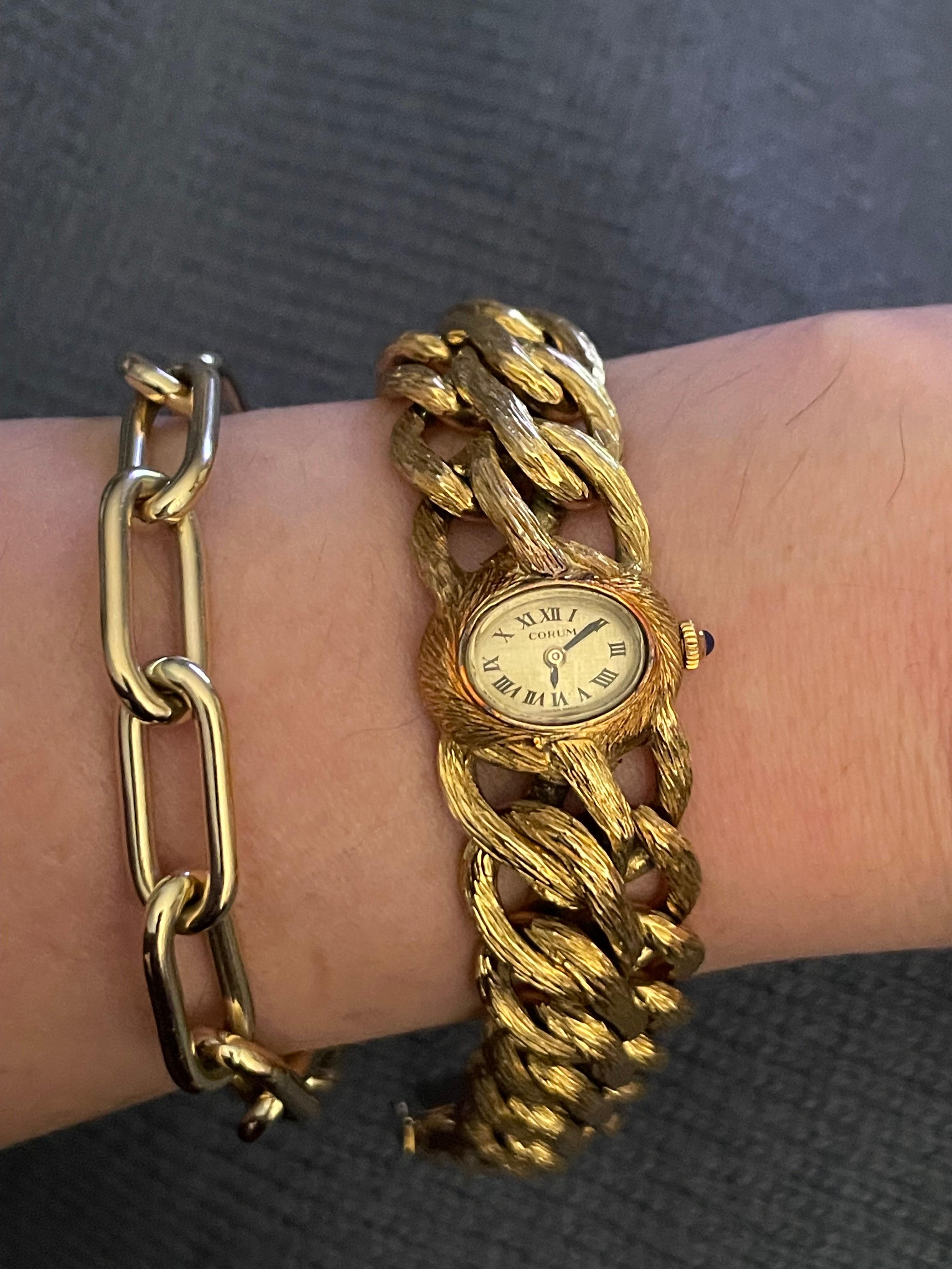 Gay Frères Corum 18 Karat Yellow Gold Ladies Wristwatch 122.8 Grams For Sale 5