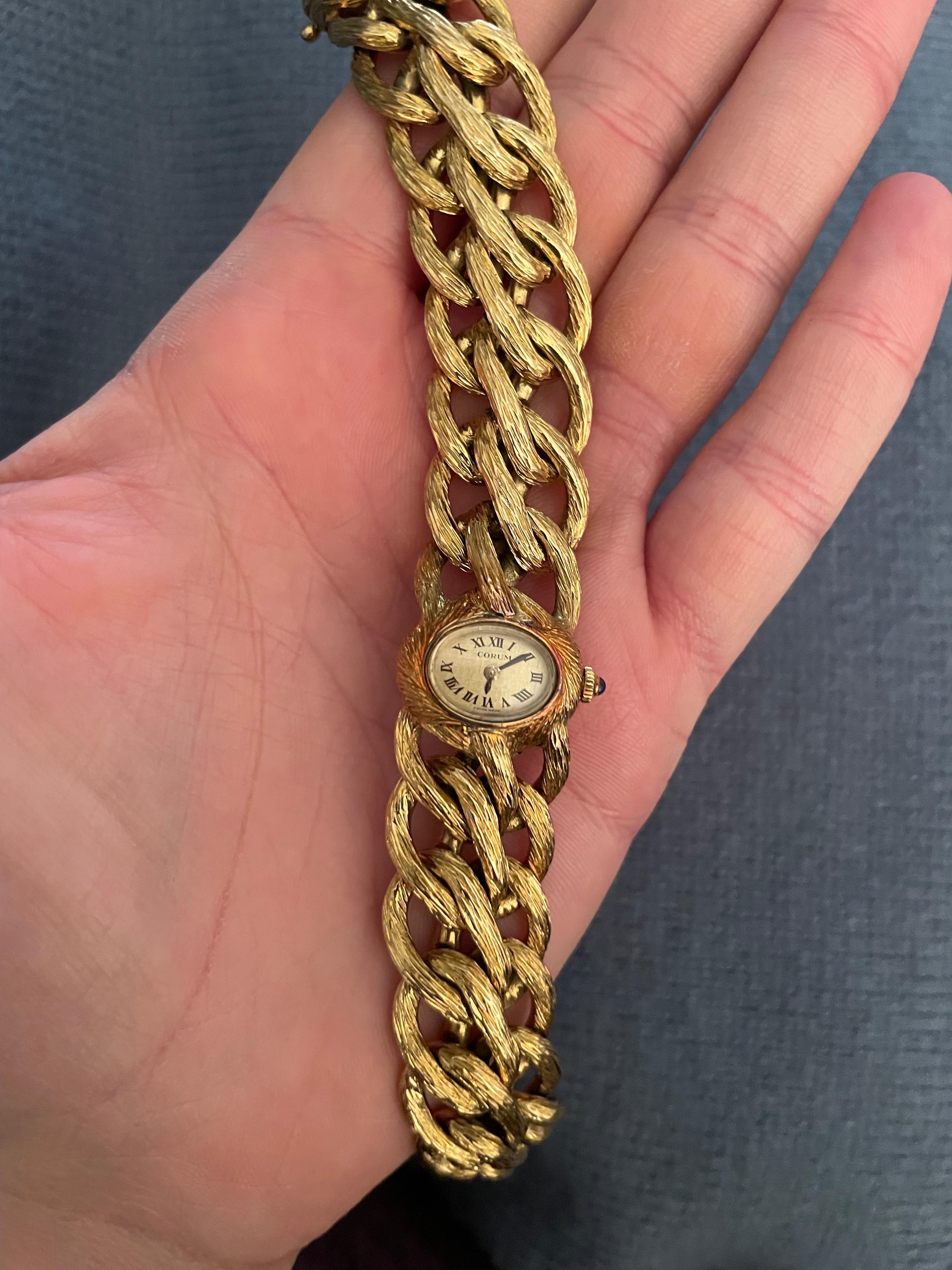 Gay Frères Corum 18 Karat Yellow Gold Ladies Wristwatch 122.8 Grams For Sale 7